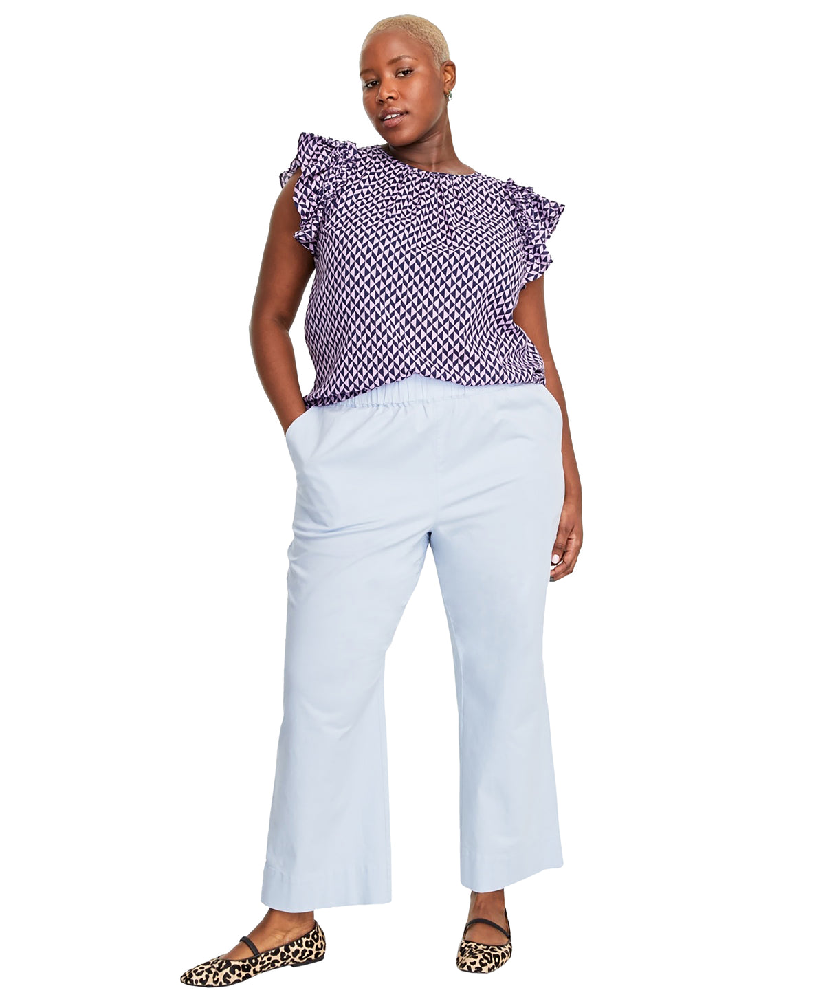 Trendy Plus Size Pull-On Chino Pants