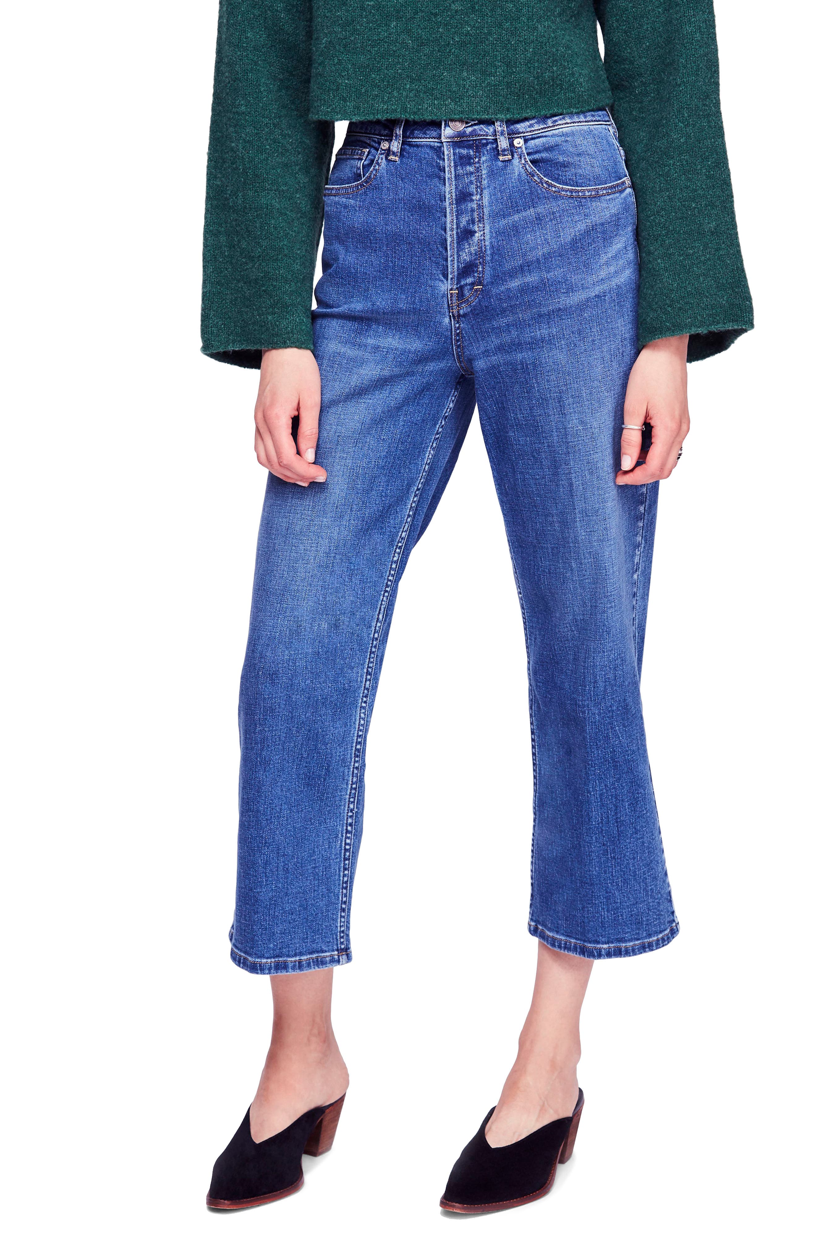 Free People Wales Cropped Wide Leg Jeans