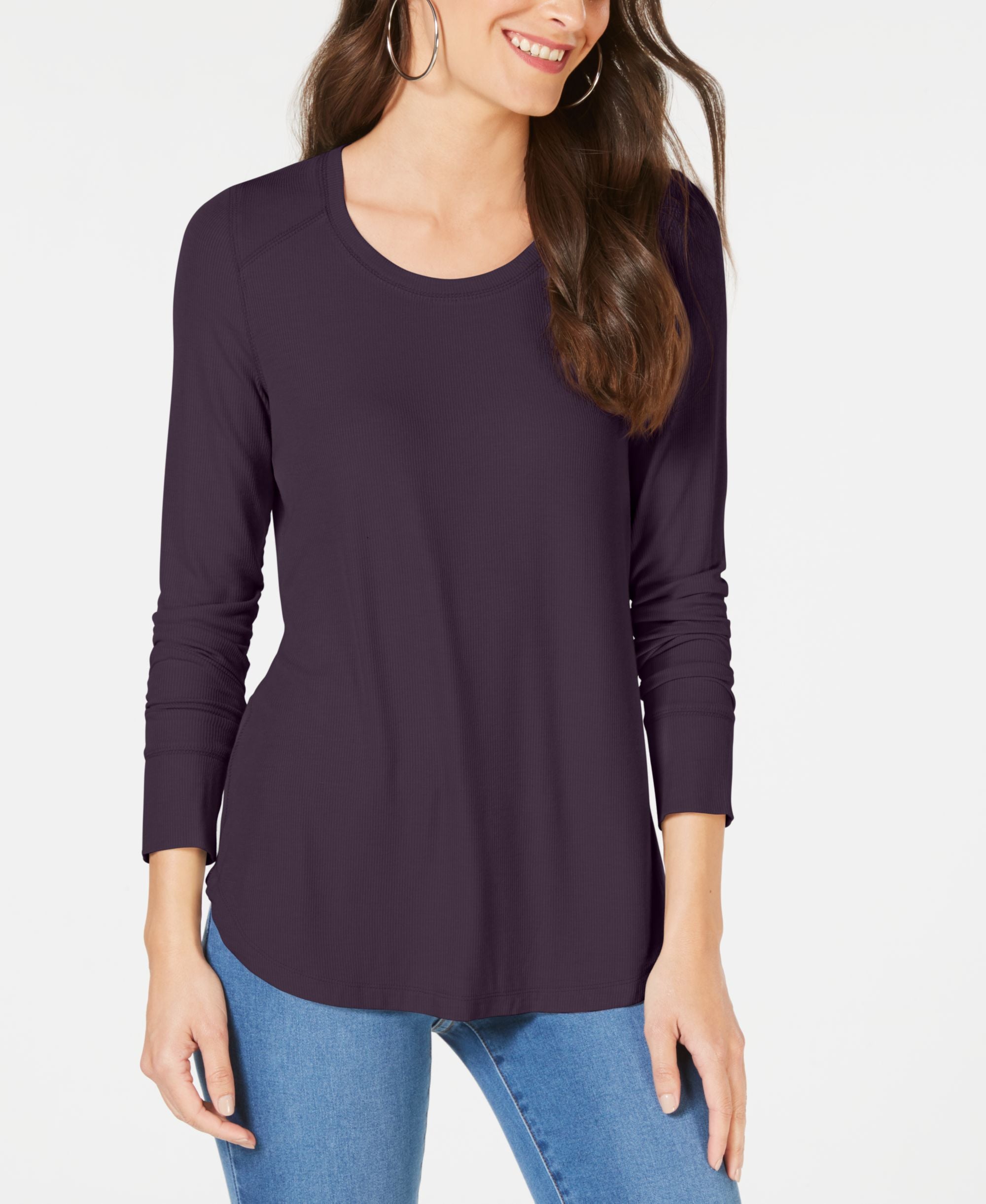 INC Ribbed Long-Sleeve T-Shirt