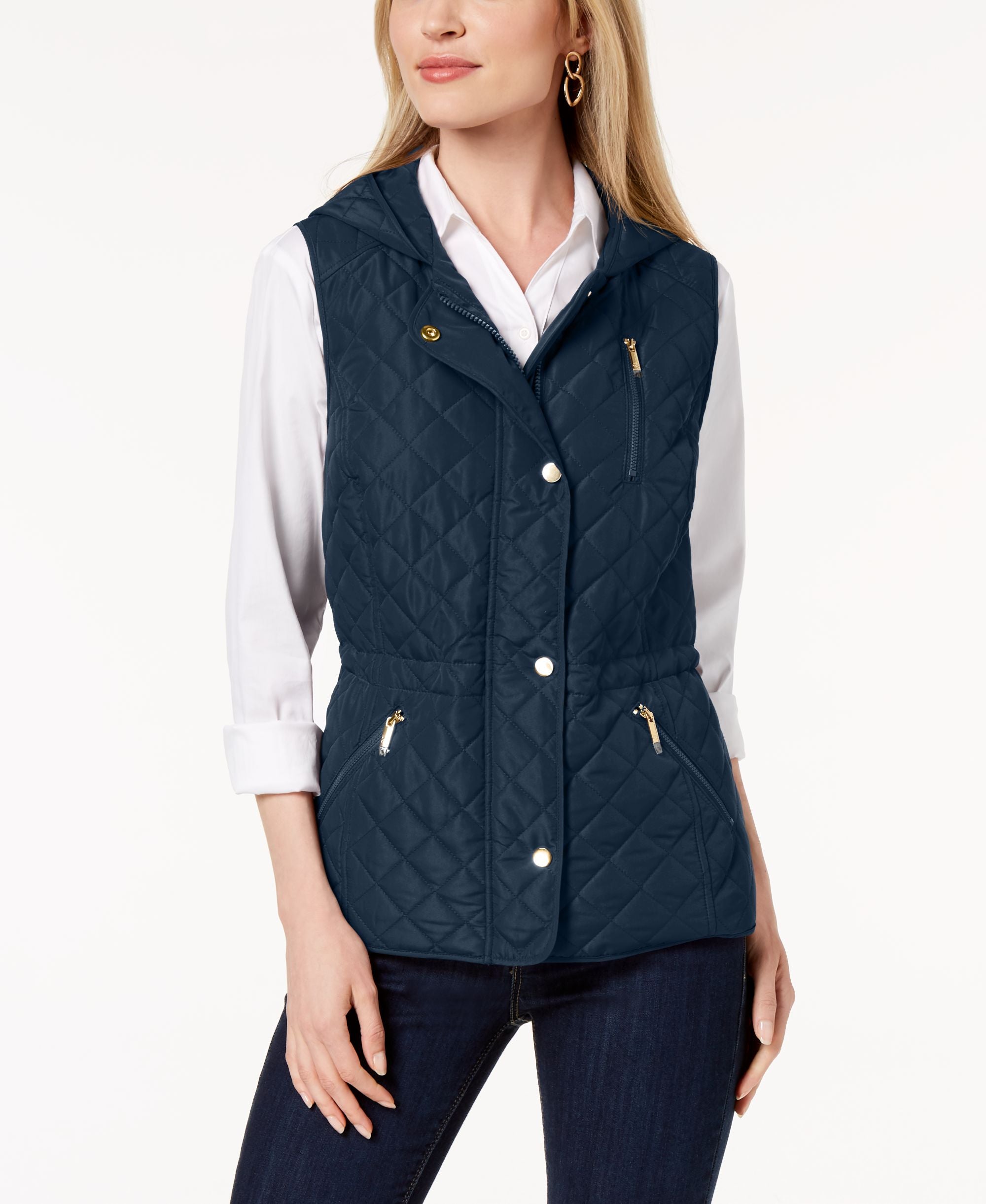 Charter Club Petite Quilted Hooded Vest