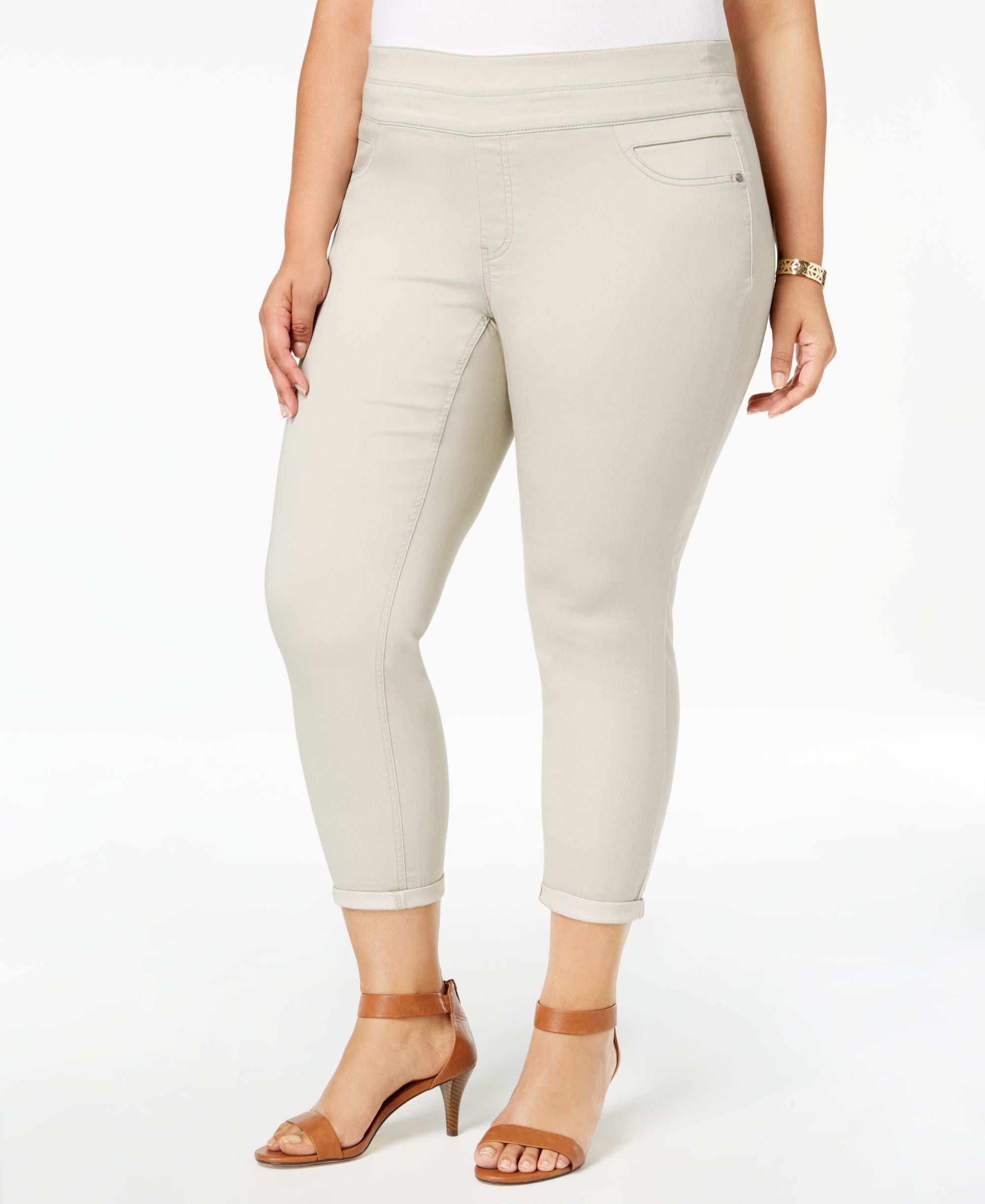 Plus Size Pull-On Ankle Pants