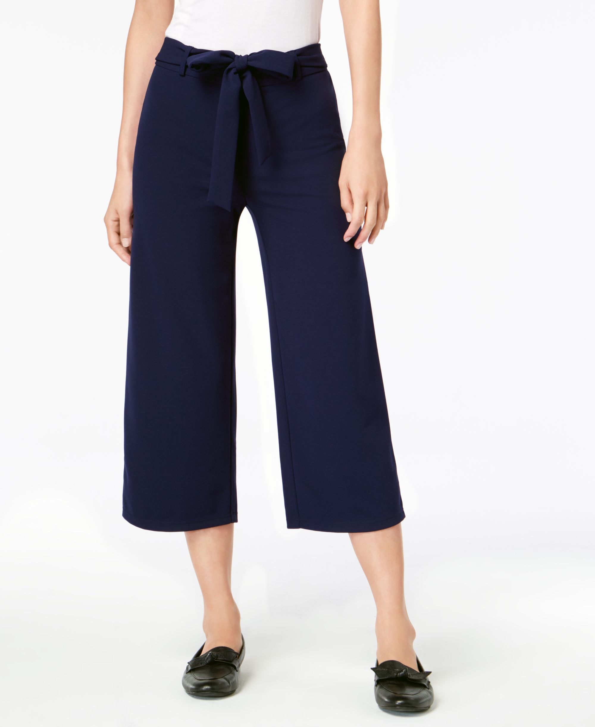 Maison Jules Pull On Tie Waist Cropped Pants