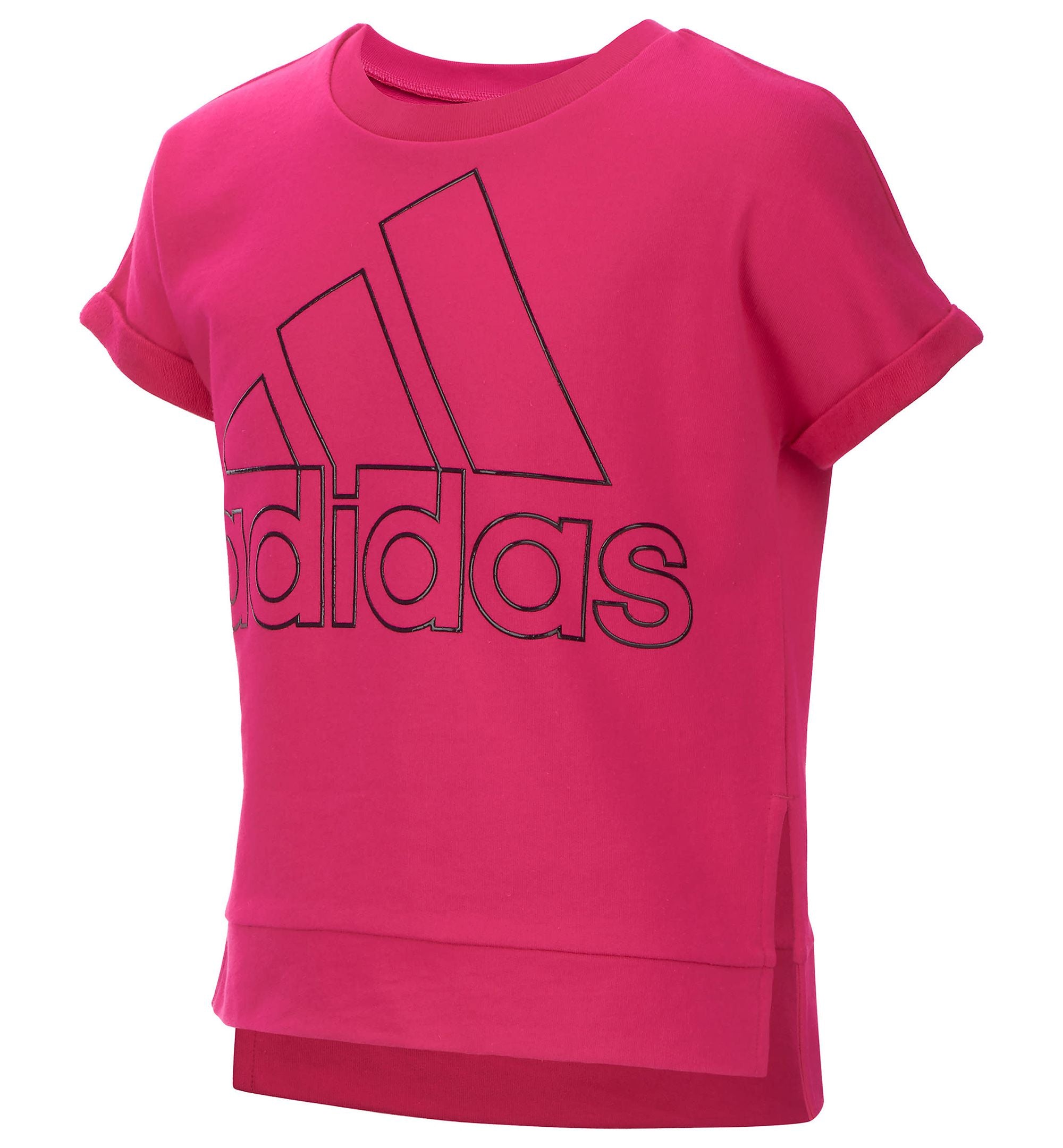 Adidas Big Girls Cropped Logo Print Sweatshirt