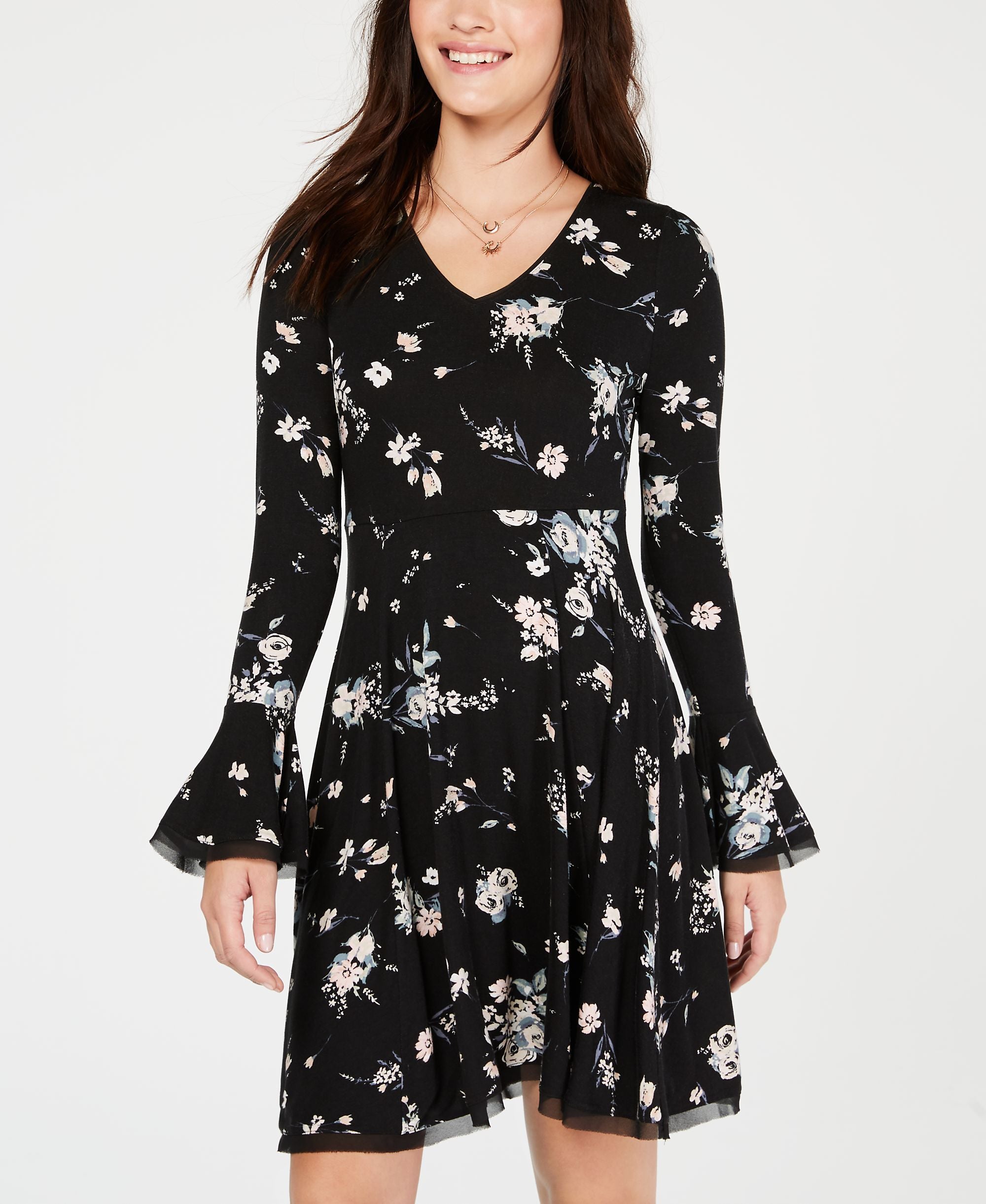 American Rag Juniors Printed Fit Flare Dress