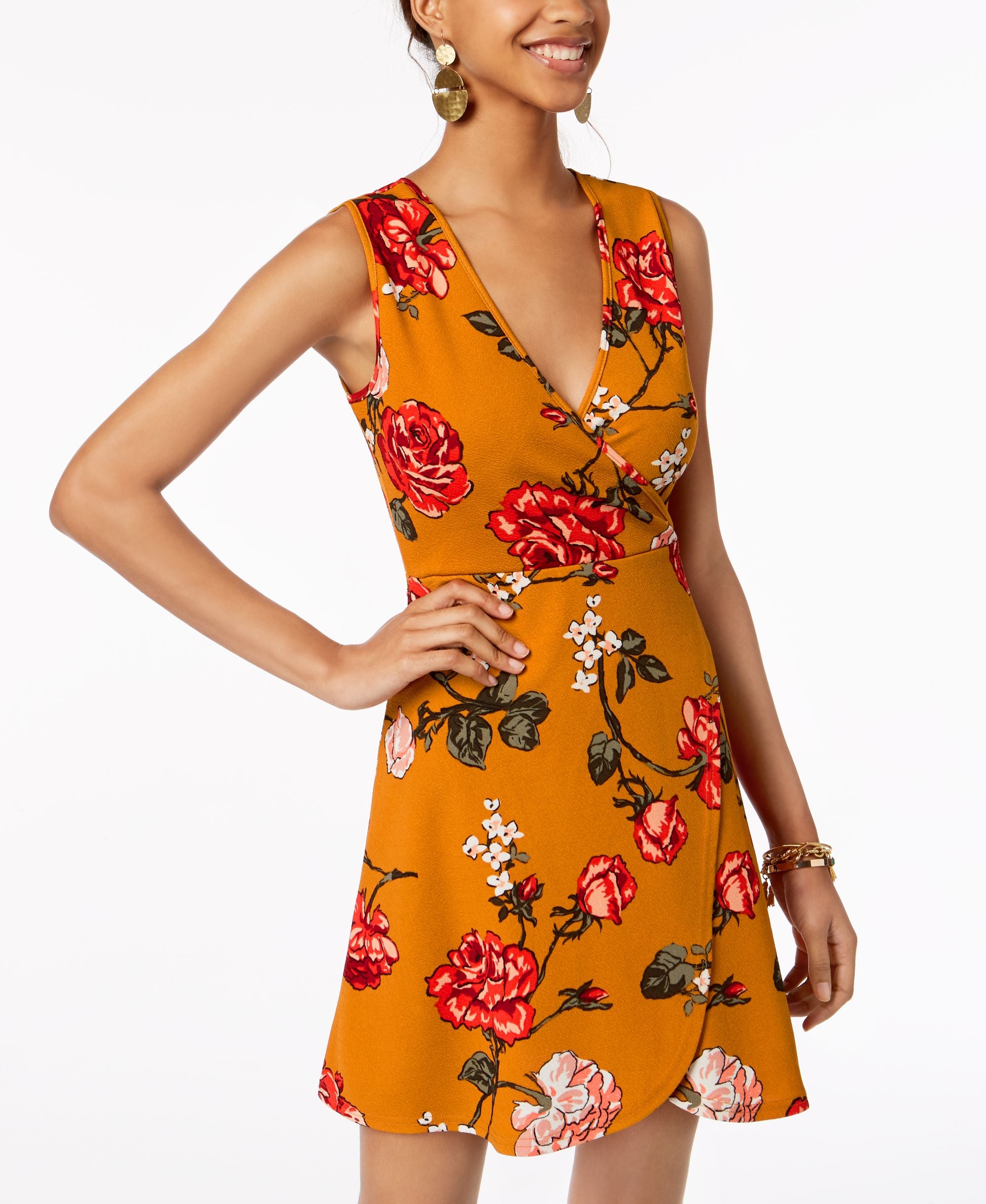 Planet Gold Juniors Liverpool Printed Wrap Dress