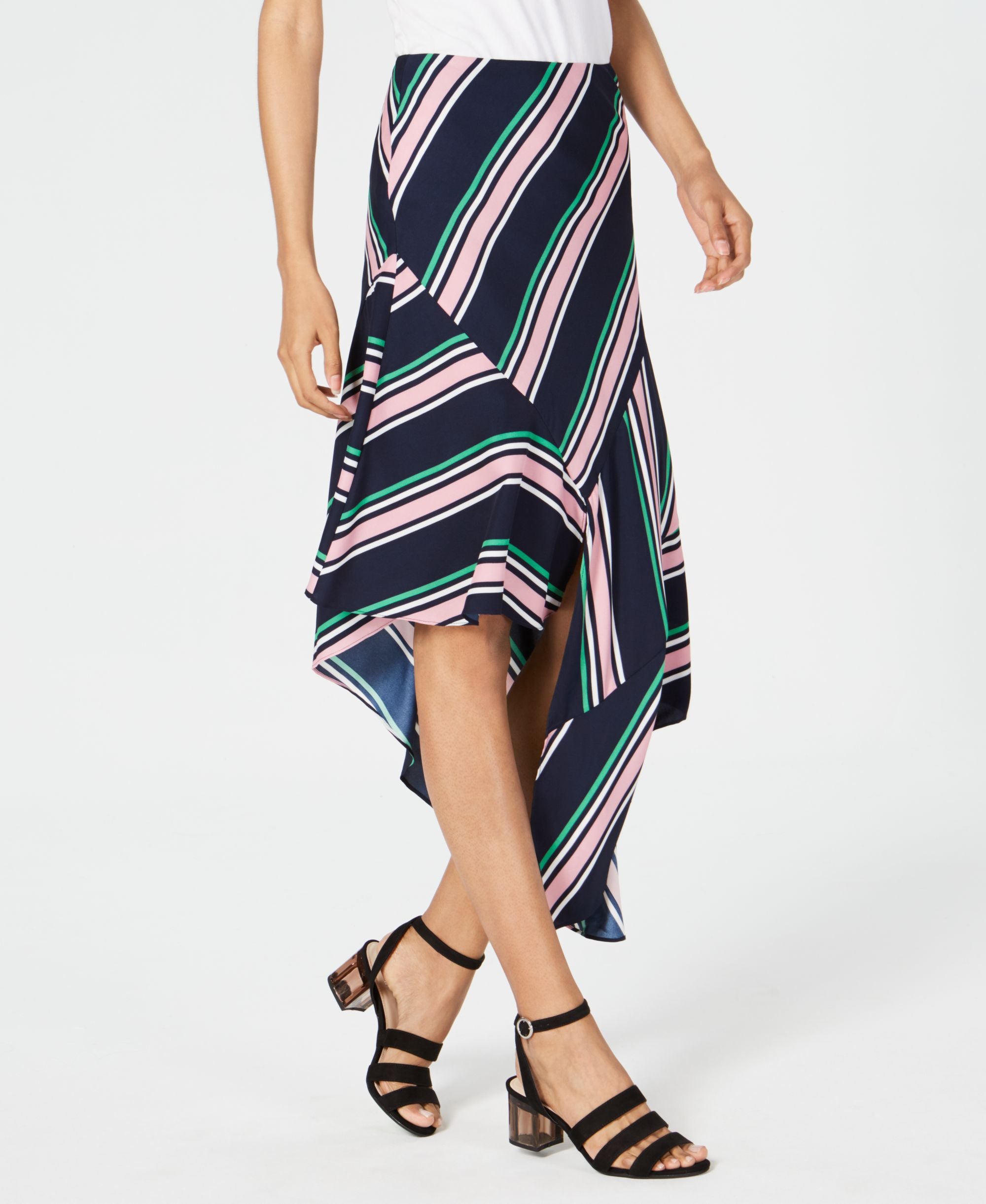 Striped Asymmetrical Skirt