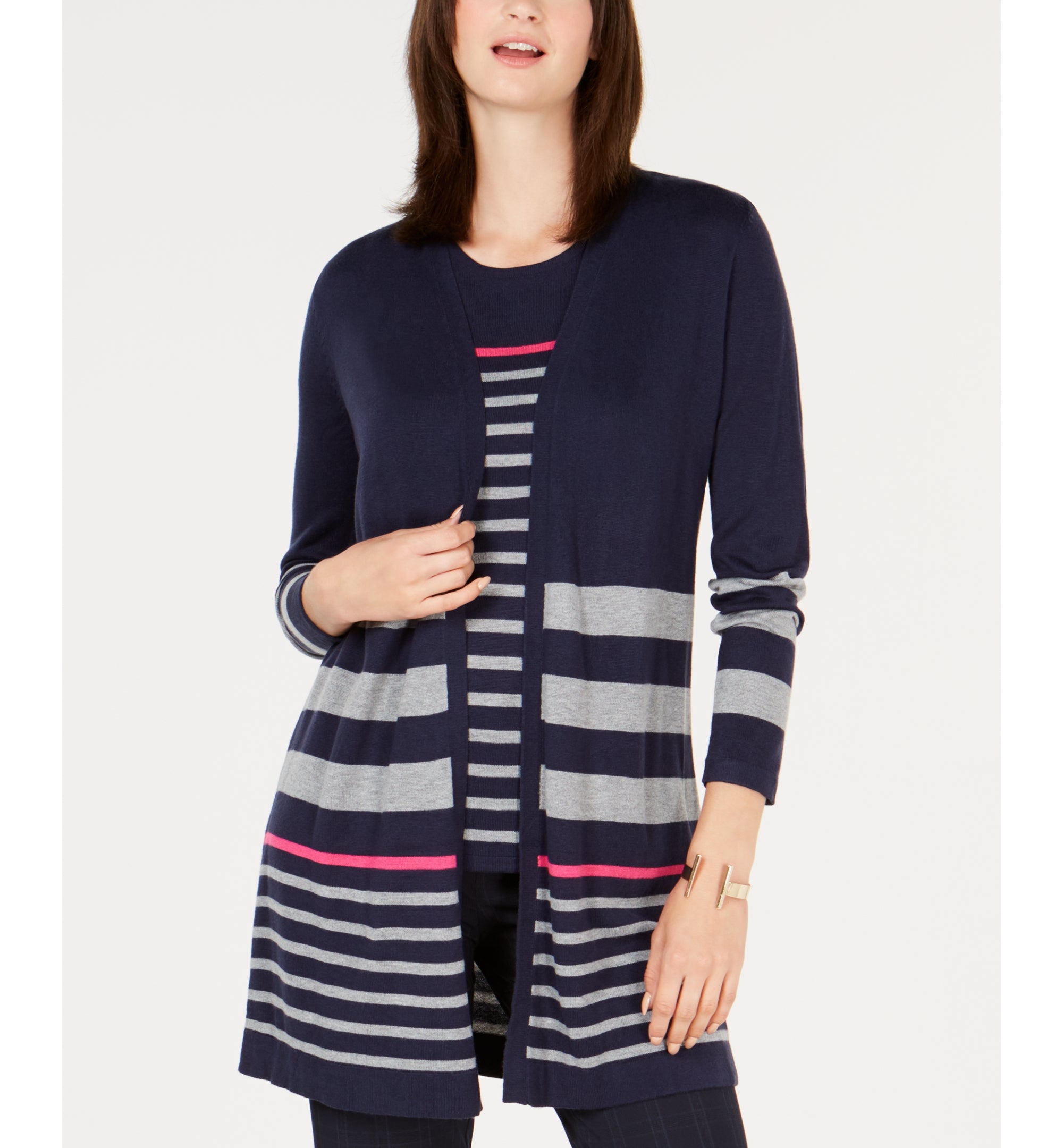 Petite Striped Cardigan