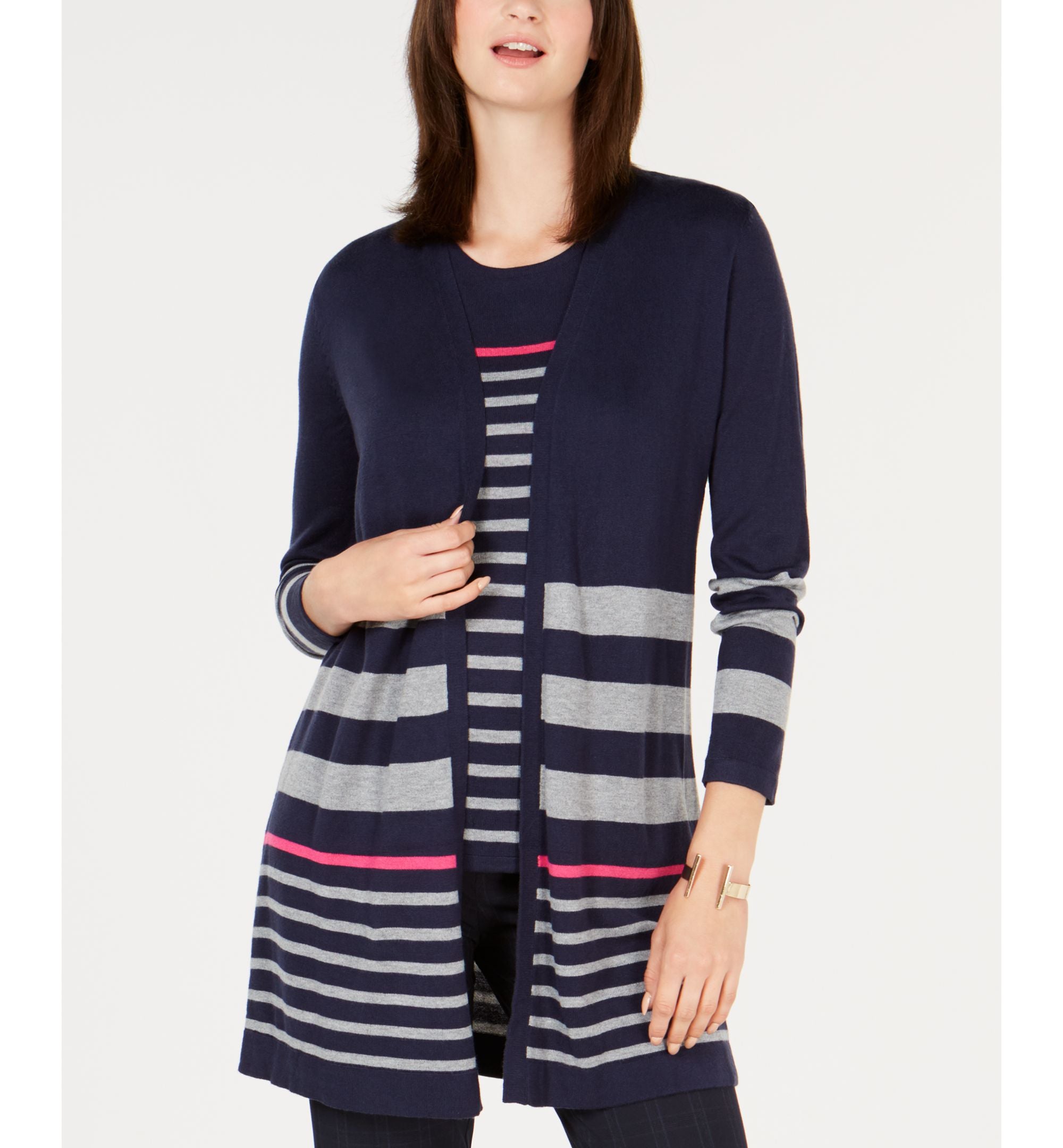 Petite Striped Cardigan