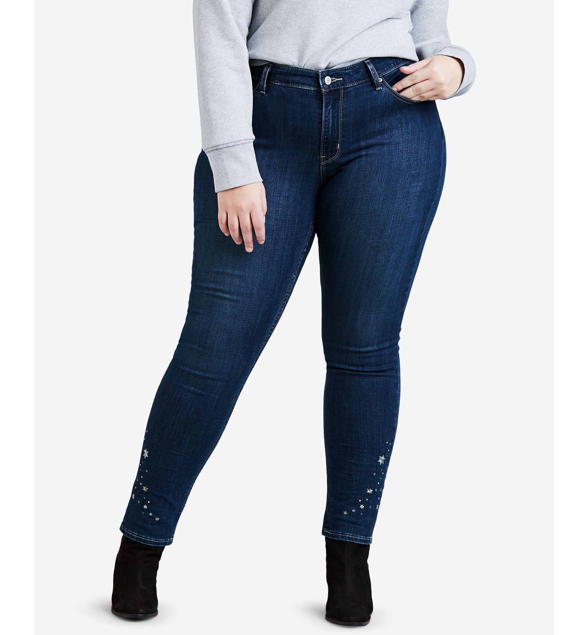 Levis Plus Size 711 Studded Stretch Skinny Jeans