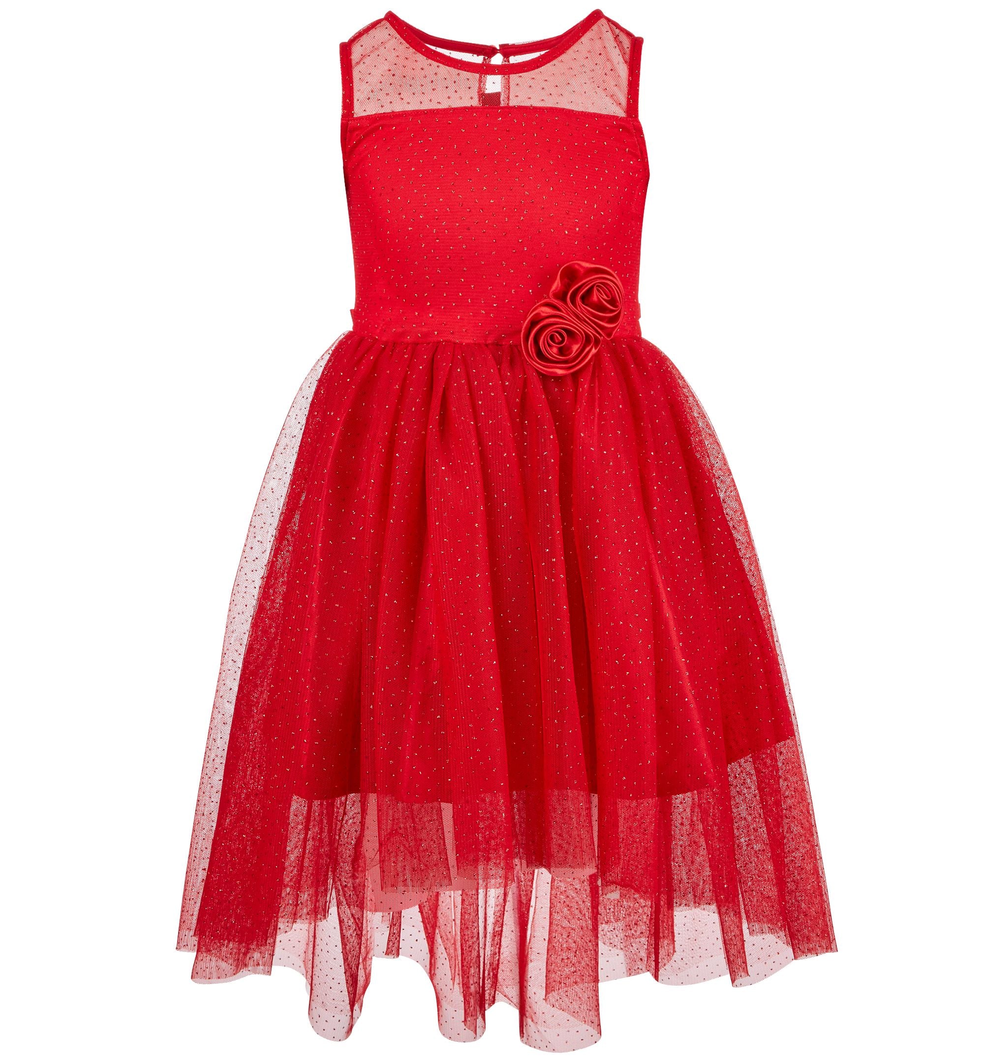 Pink Violet Little Girls Glitter Mesh Dress