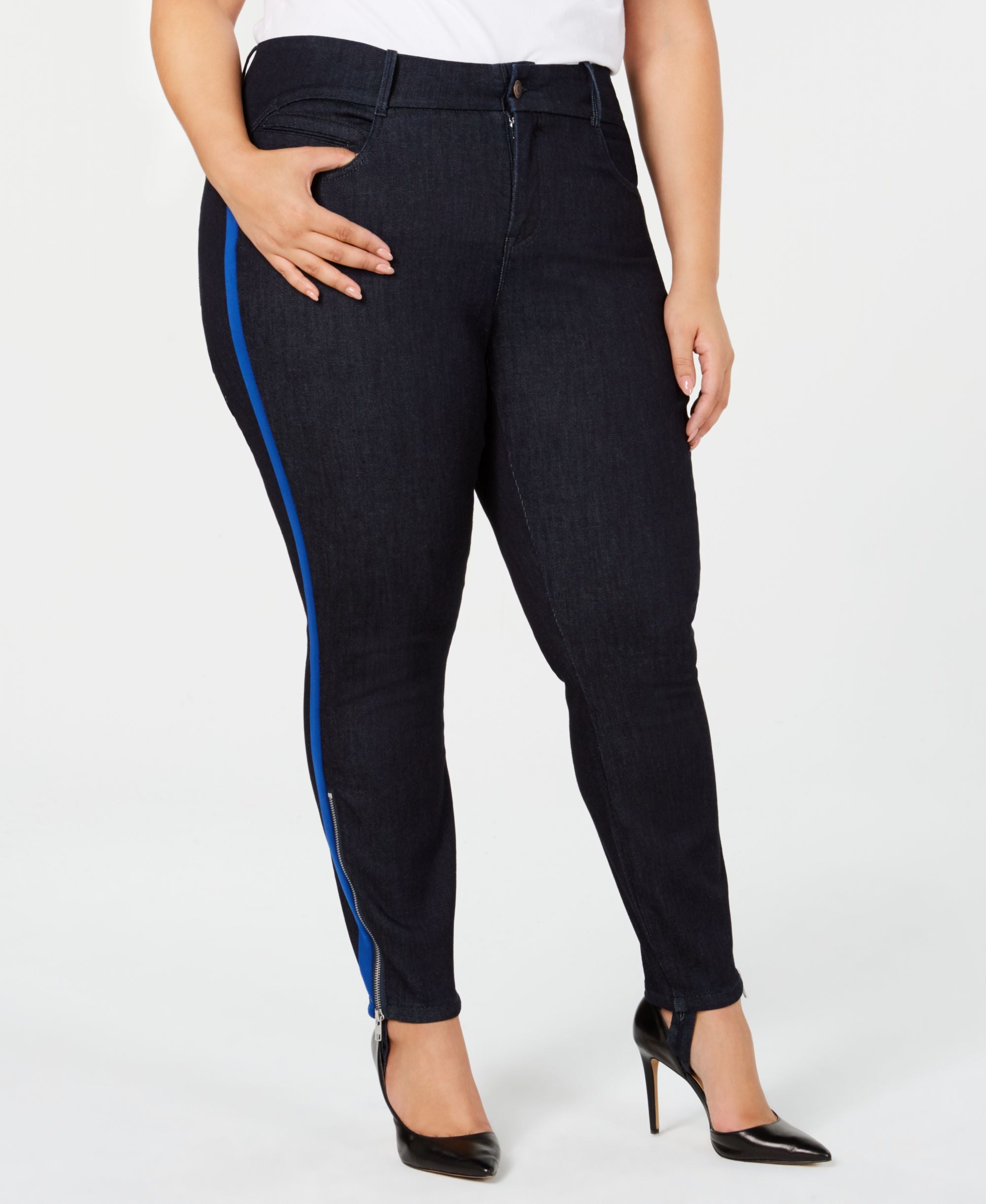 Plus Size Skinny Stirrup Ankle Jeans