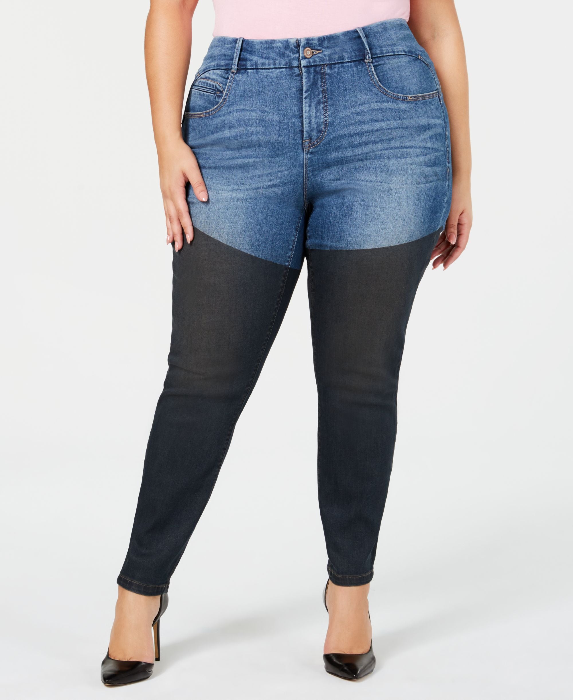 Plus Size Coated Skinny Jeans