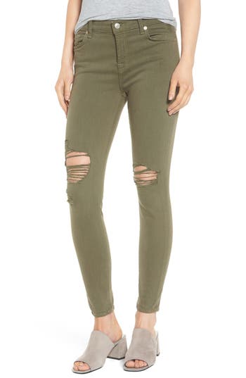 7 For All Mankind Womens Ripped Skinny Fit Jeans
