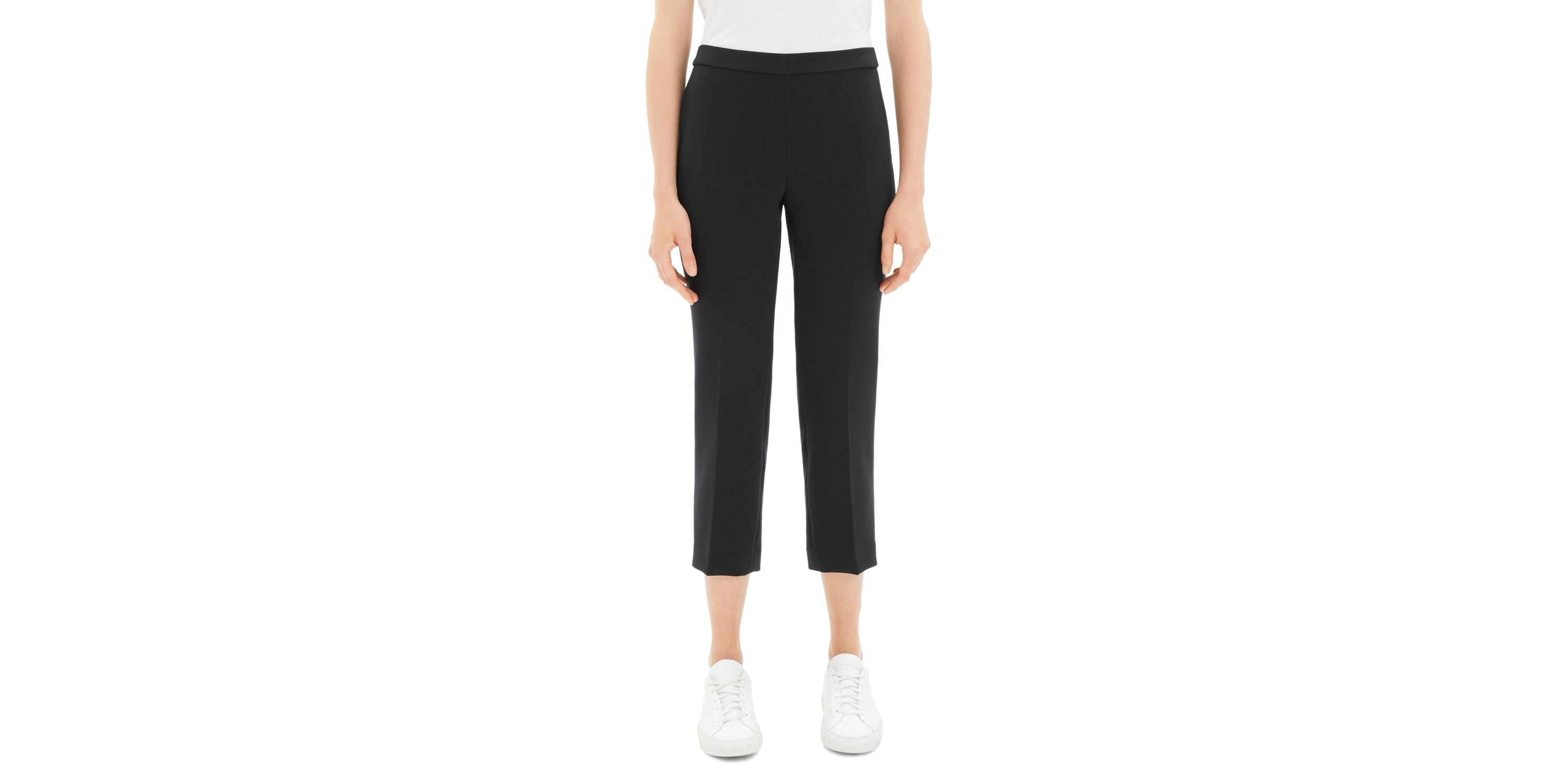 Women's Theory Crop Pants, Size 10 - Black