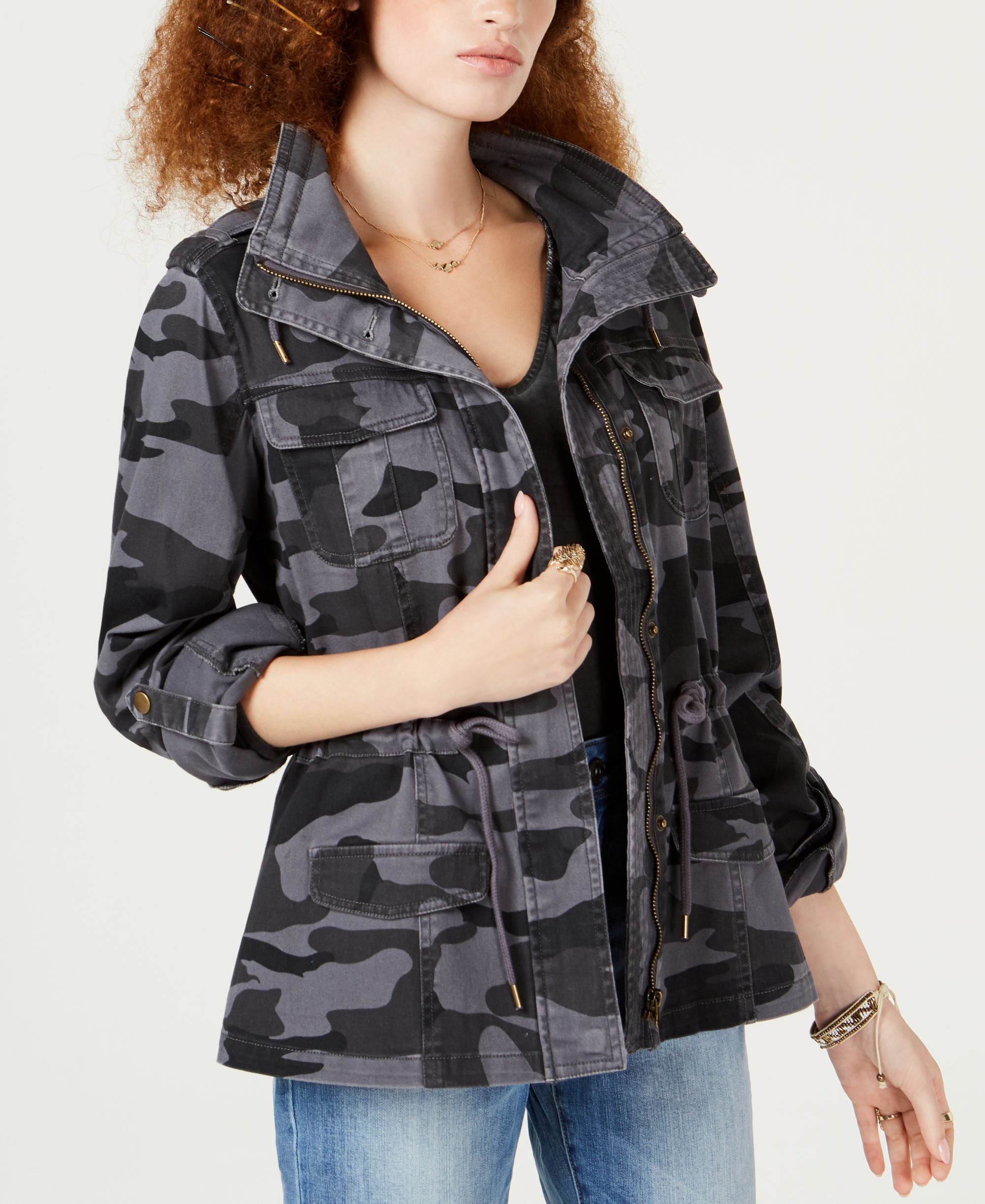 American Rag Juniors Camo Print Utility Jacket