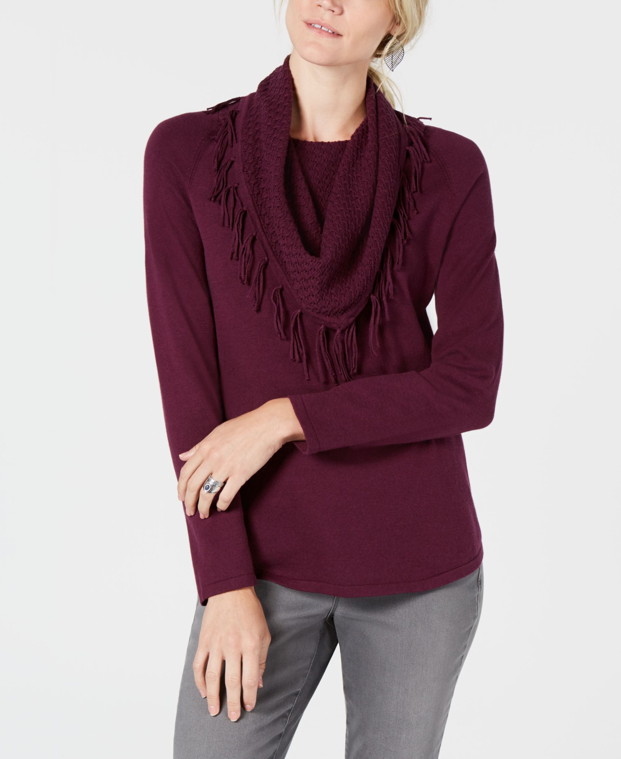 Style & Co Petite Cowl Neck Sweater