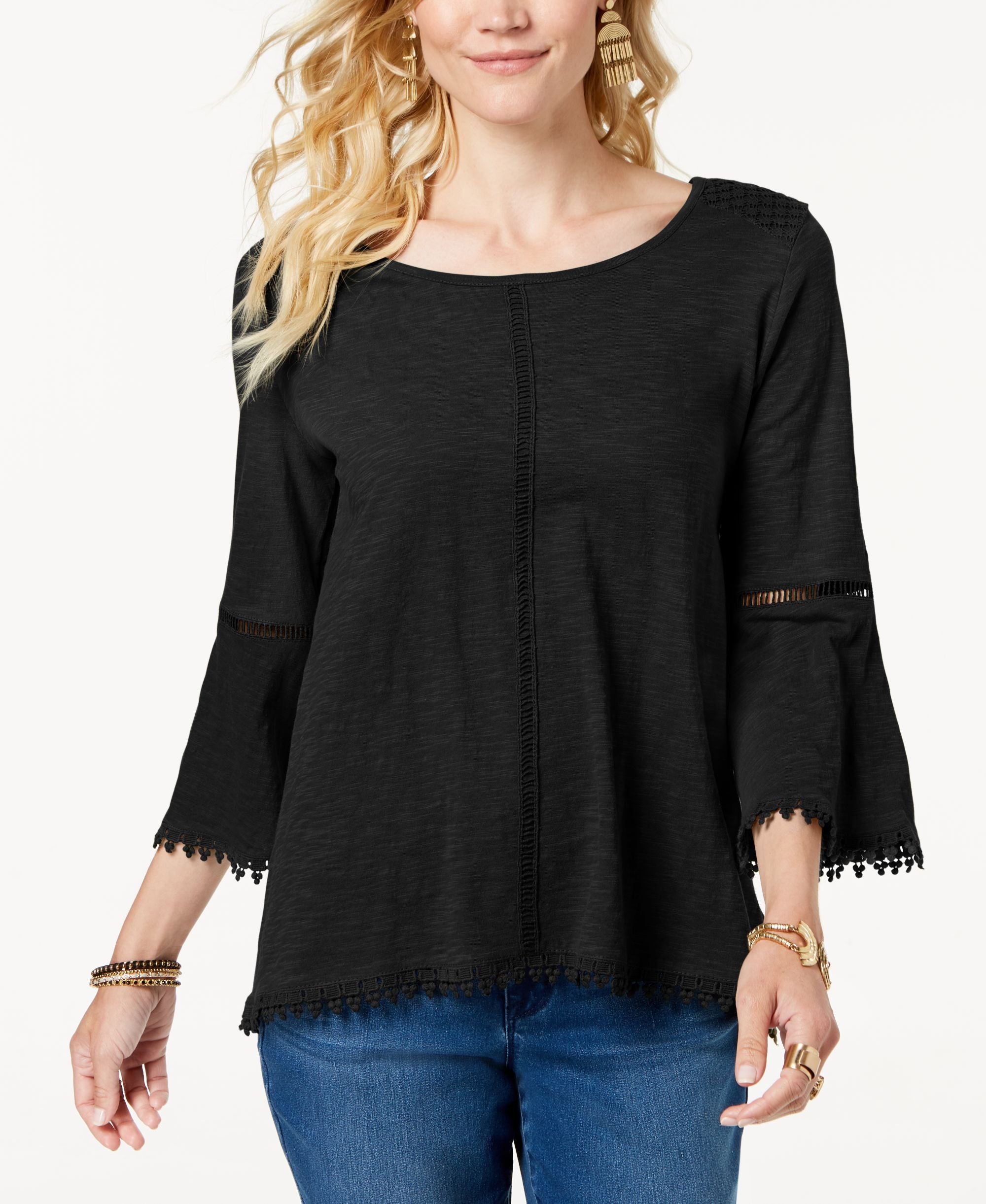 Crochet-Trim Swing Top