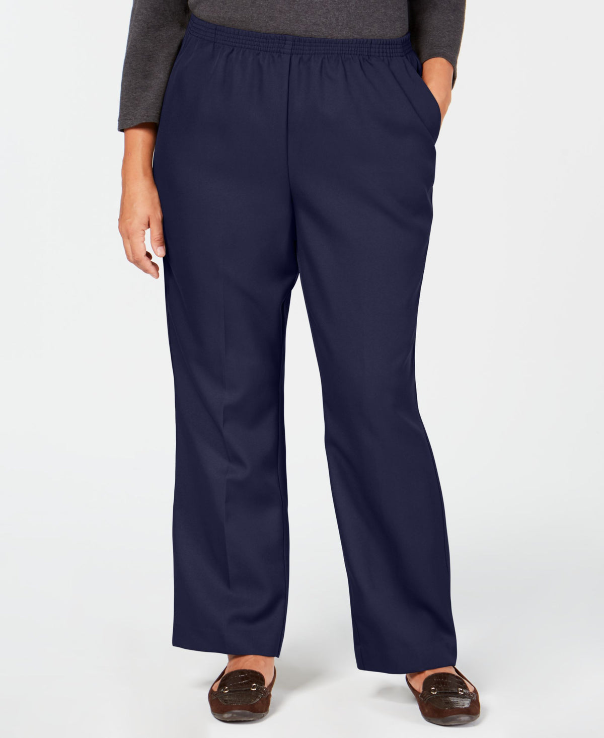 Karen Scott Plus Size Mid Rise Pull On Pants