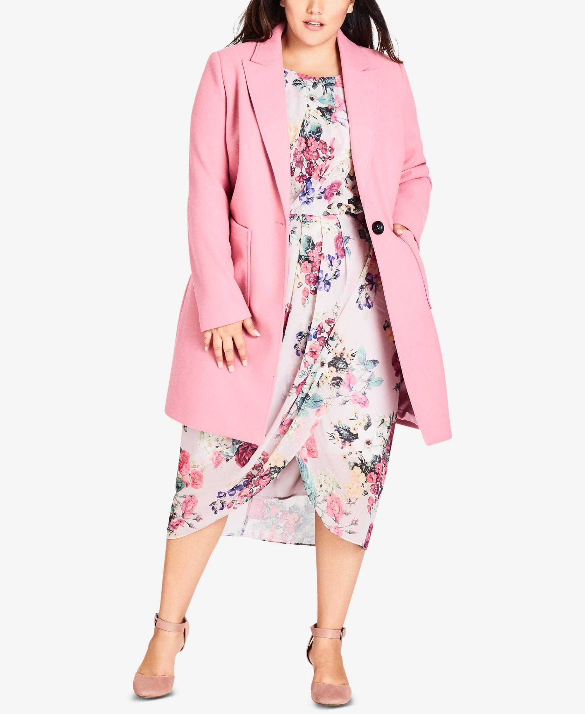 City Chic Trendy Plus Size Sweet Romance Coat