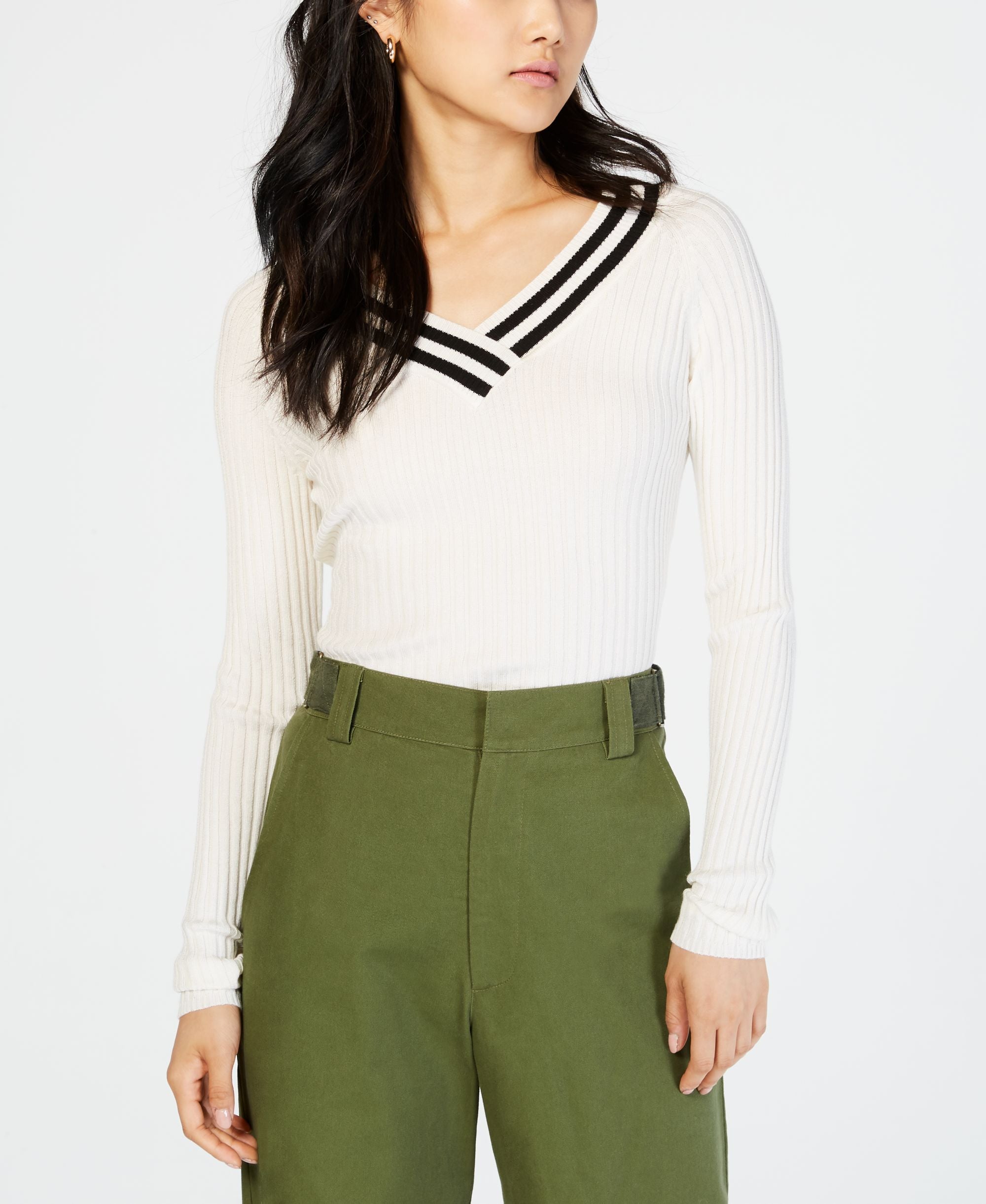 Hooked Up By Iot Juniors Ribbed Sweater