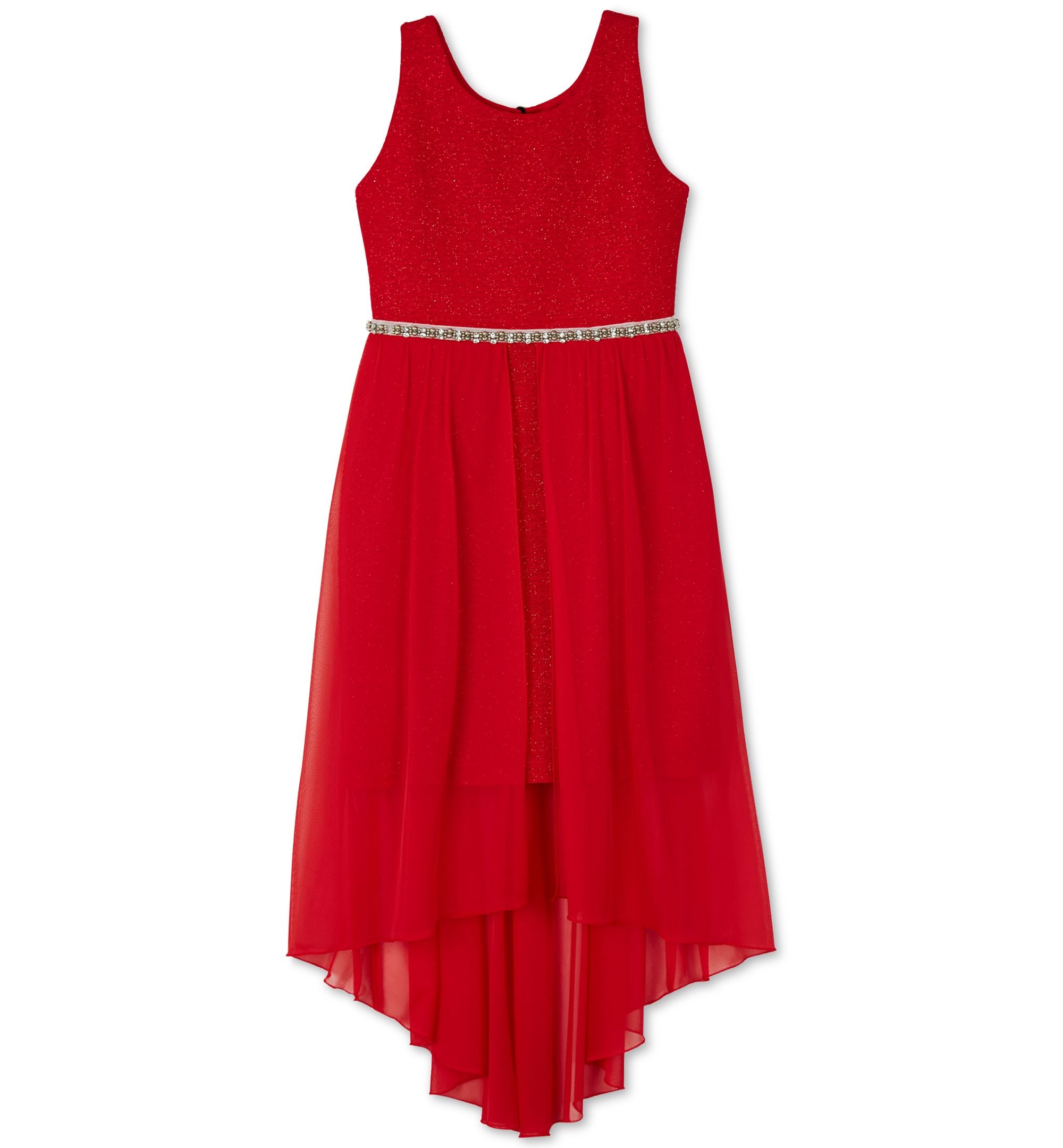 Bcx Big Girls Plus Glitter Knit Overlay Dress