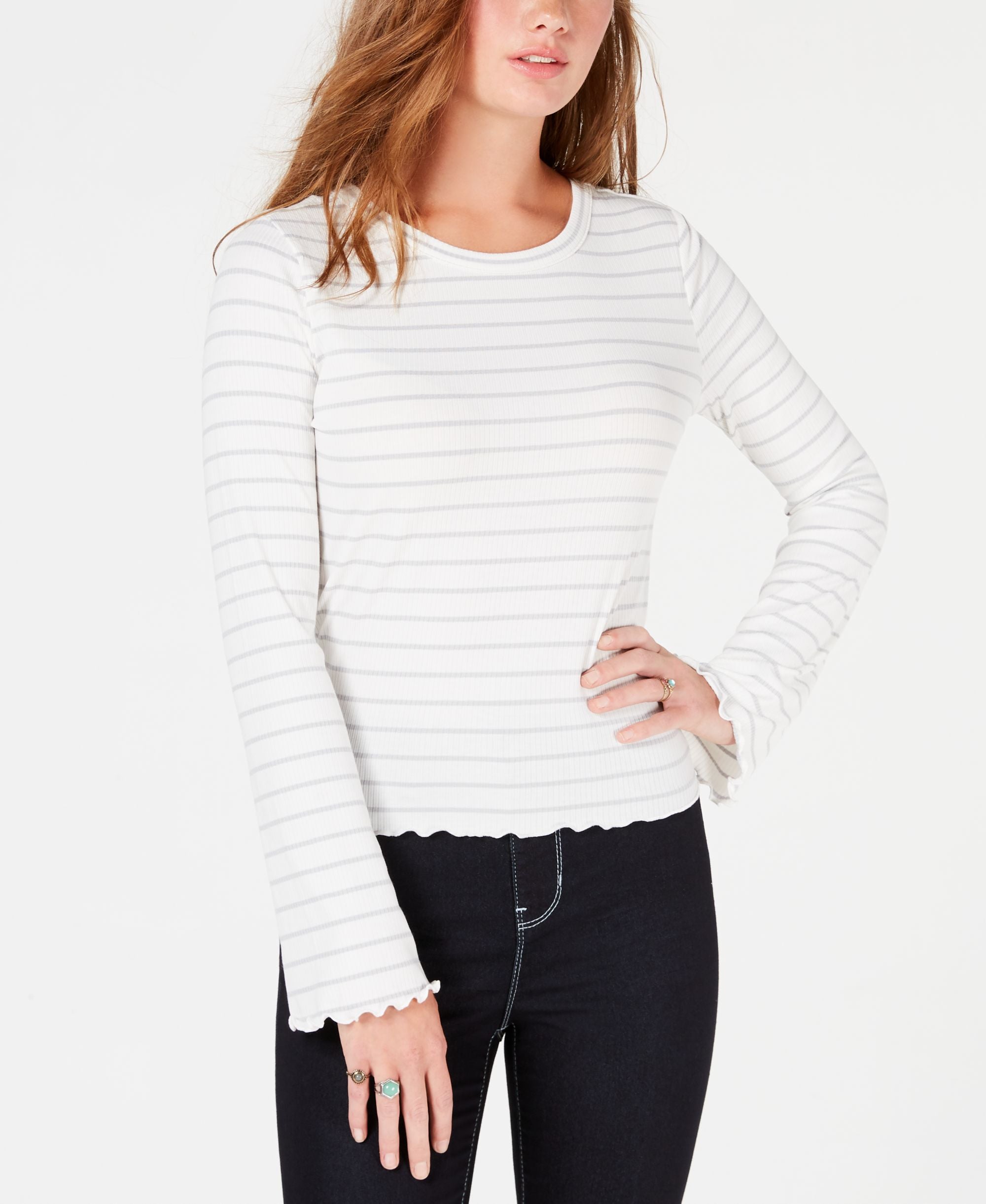 Juniors' Lace-Up Top