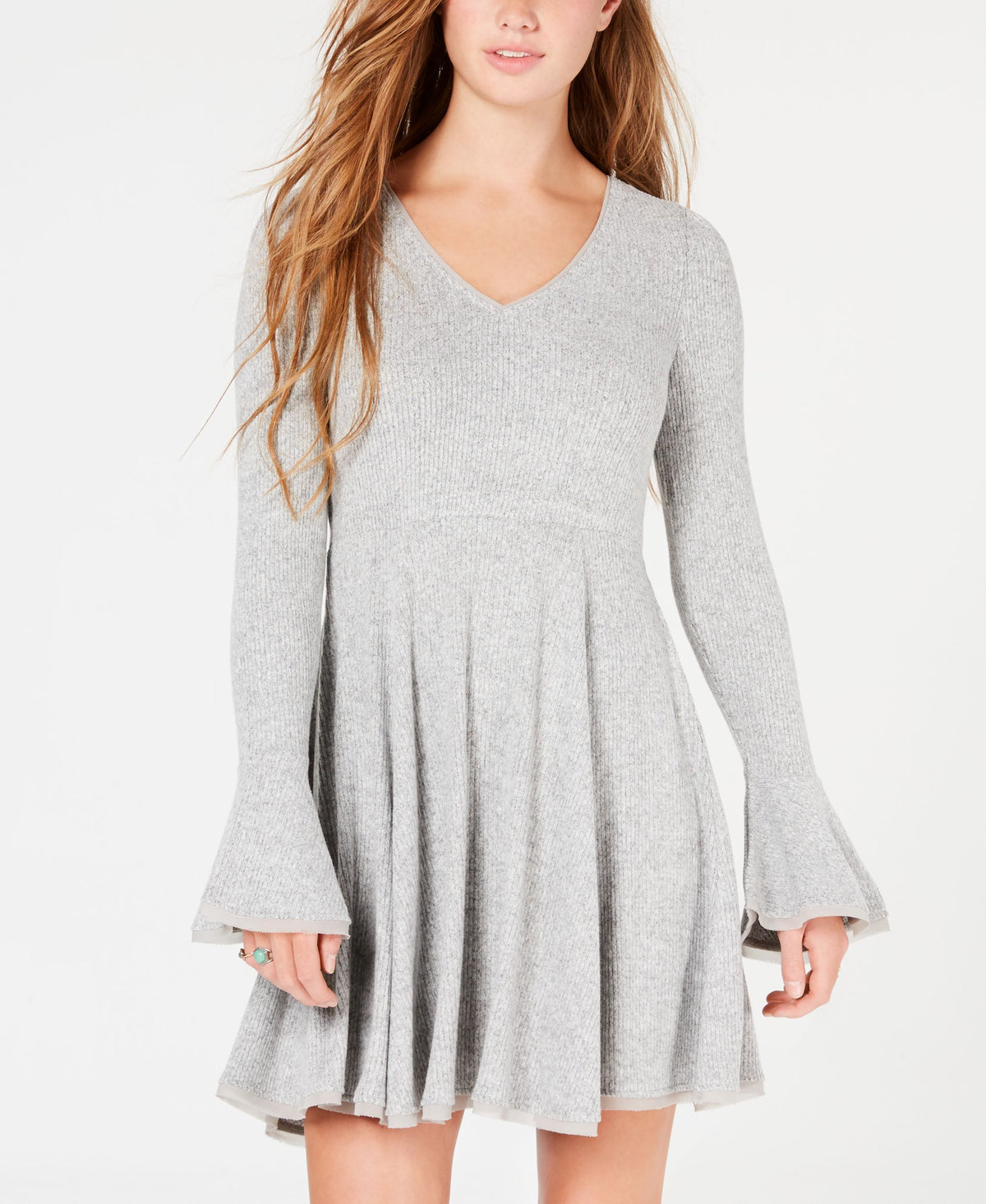 American Rag Juniors Ribbed Bell Sleeve Dress
