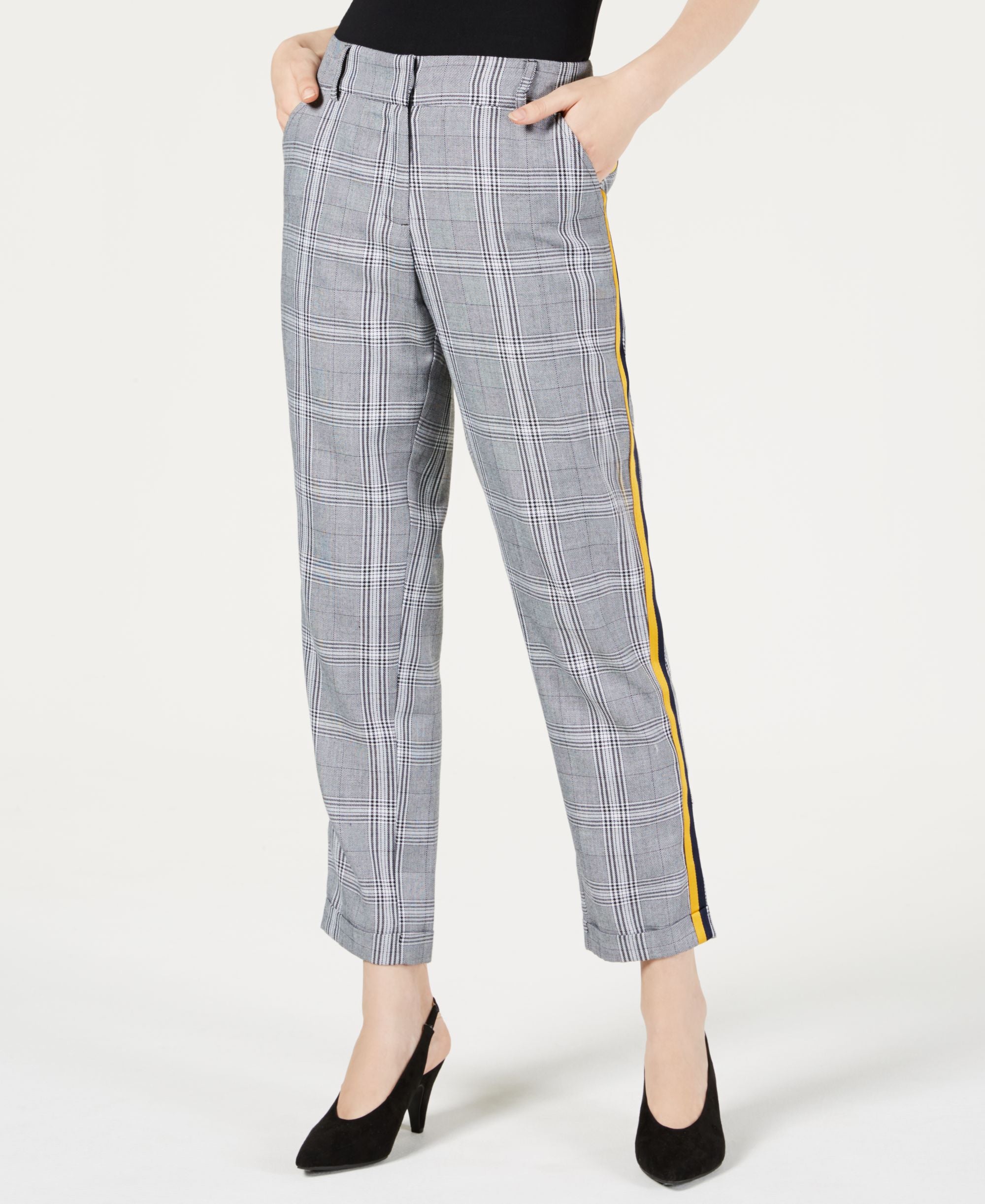 Menswear Plaid Side-Striped Pants