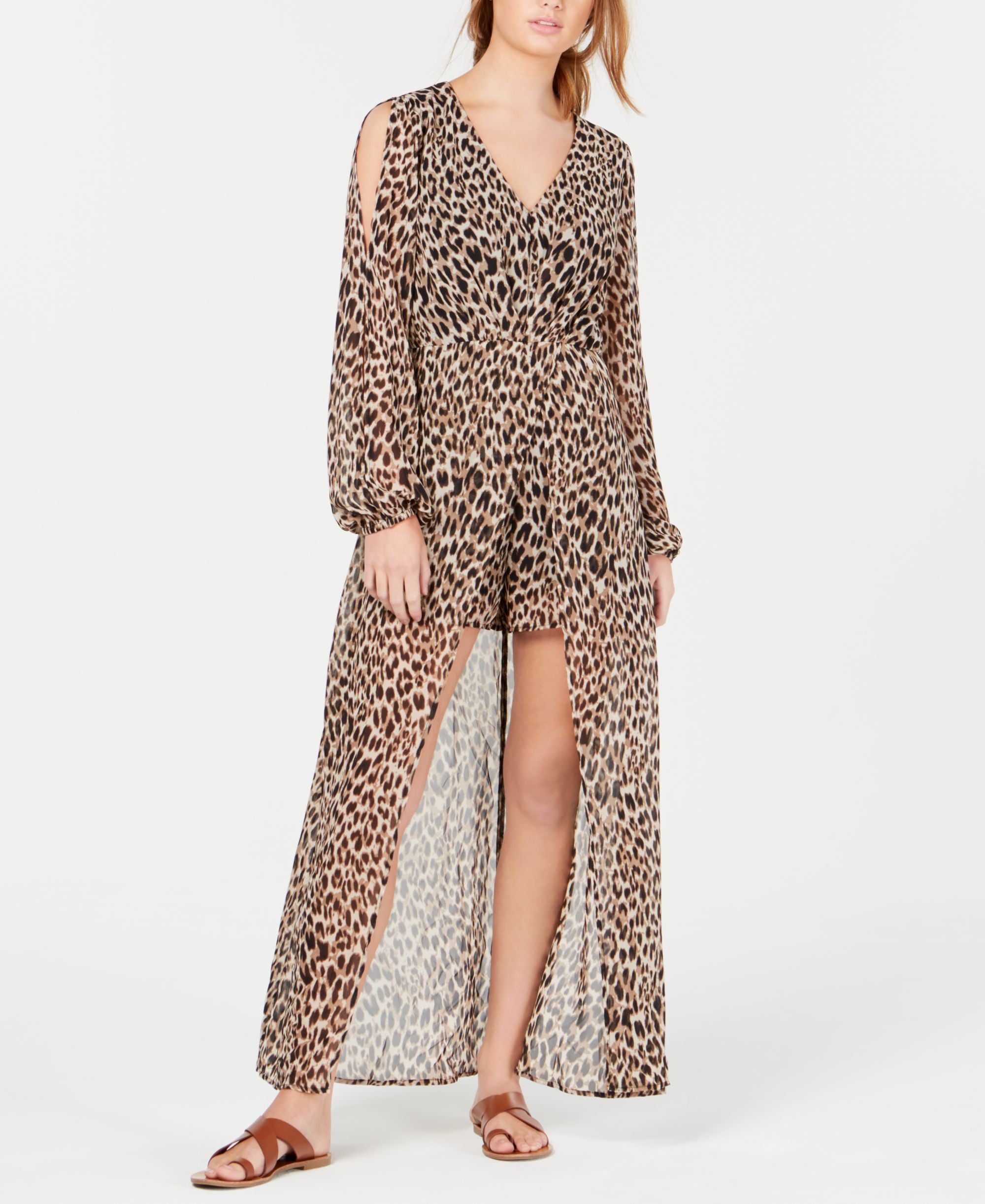Material Girl Juniors Animal Print Walk Through Romper