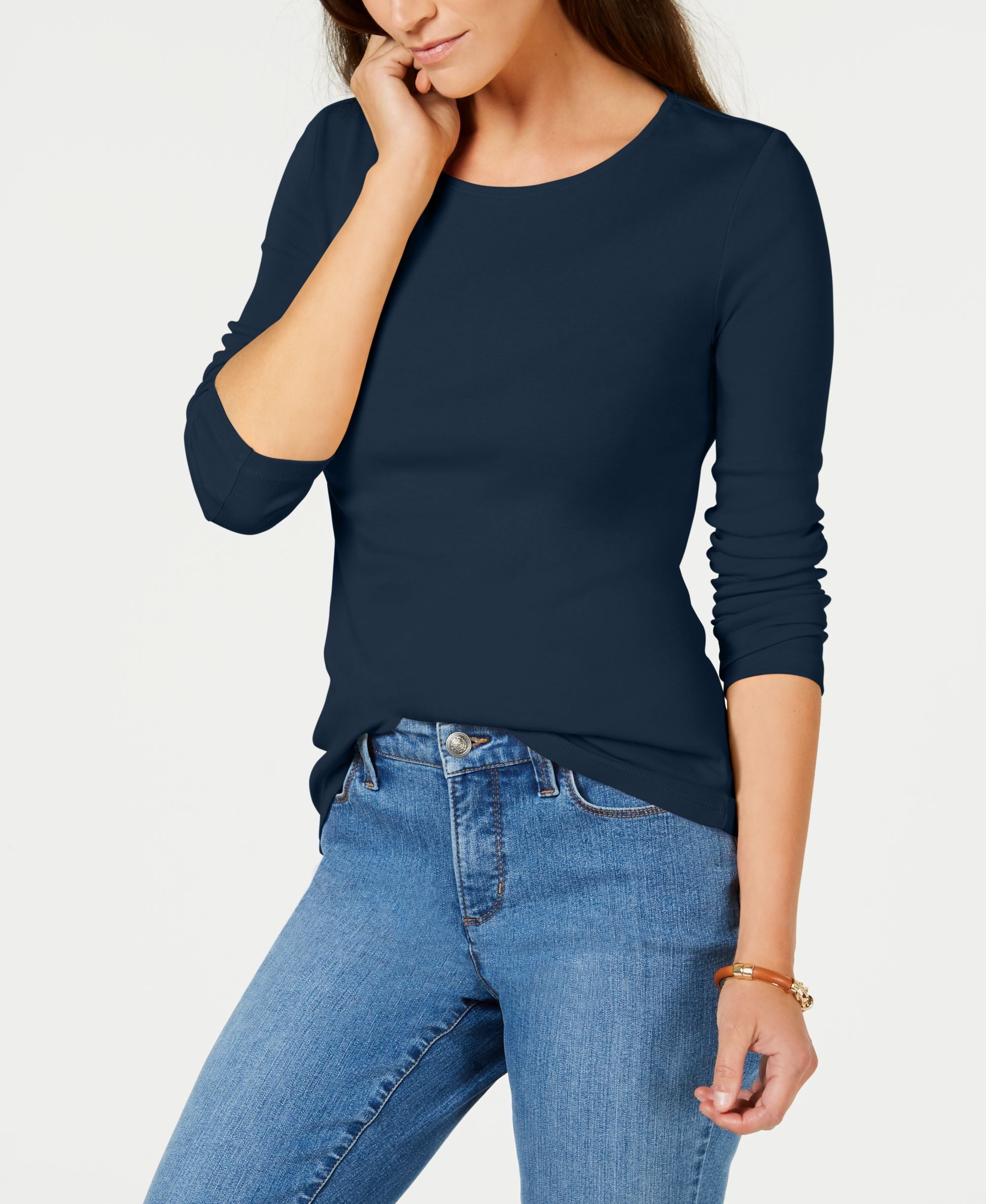 Charter Club Pima Cotton Long Sleeve Top