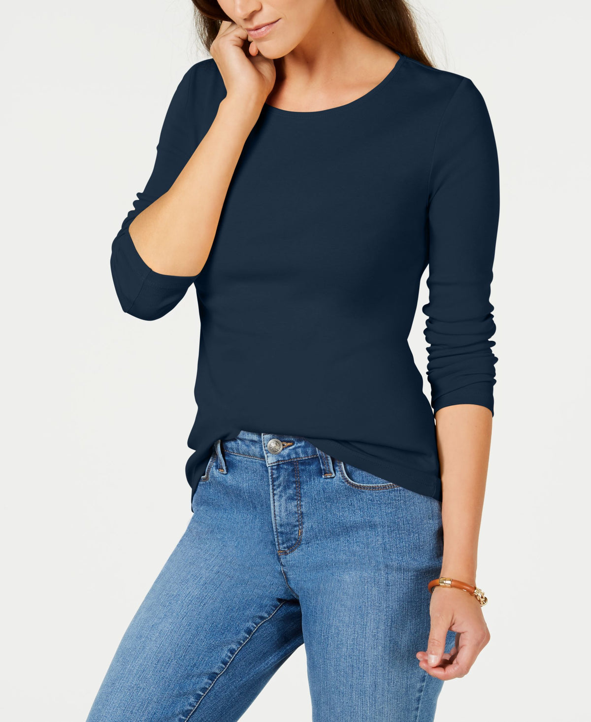 Charter Club Pima Cotton Long Sleeve Top