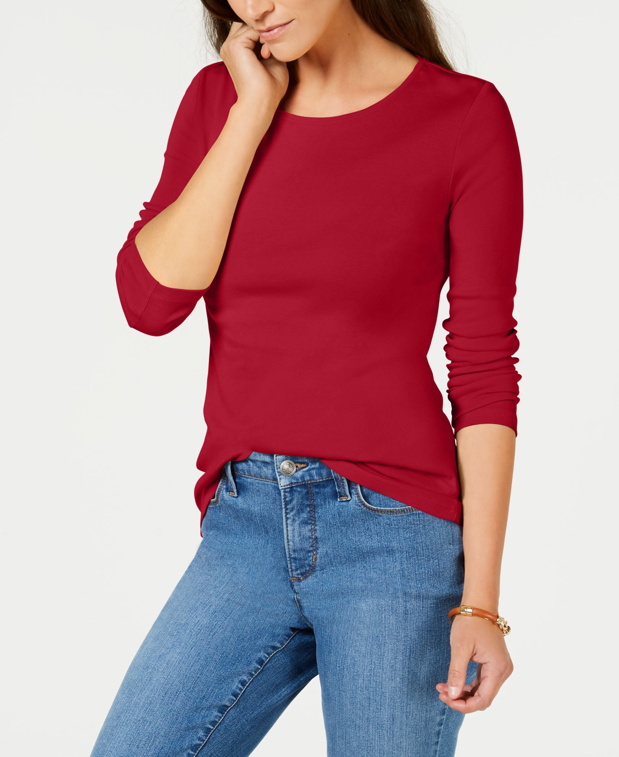 Charter Club Pima Cotton Long Sleeve Top