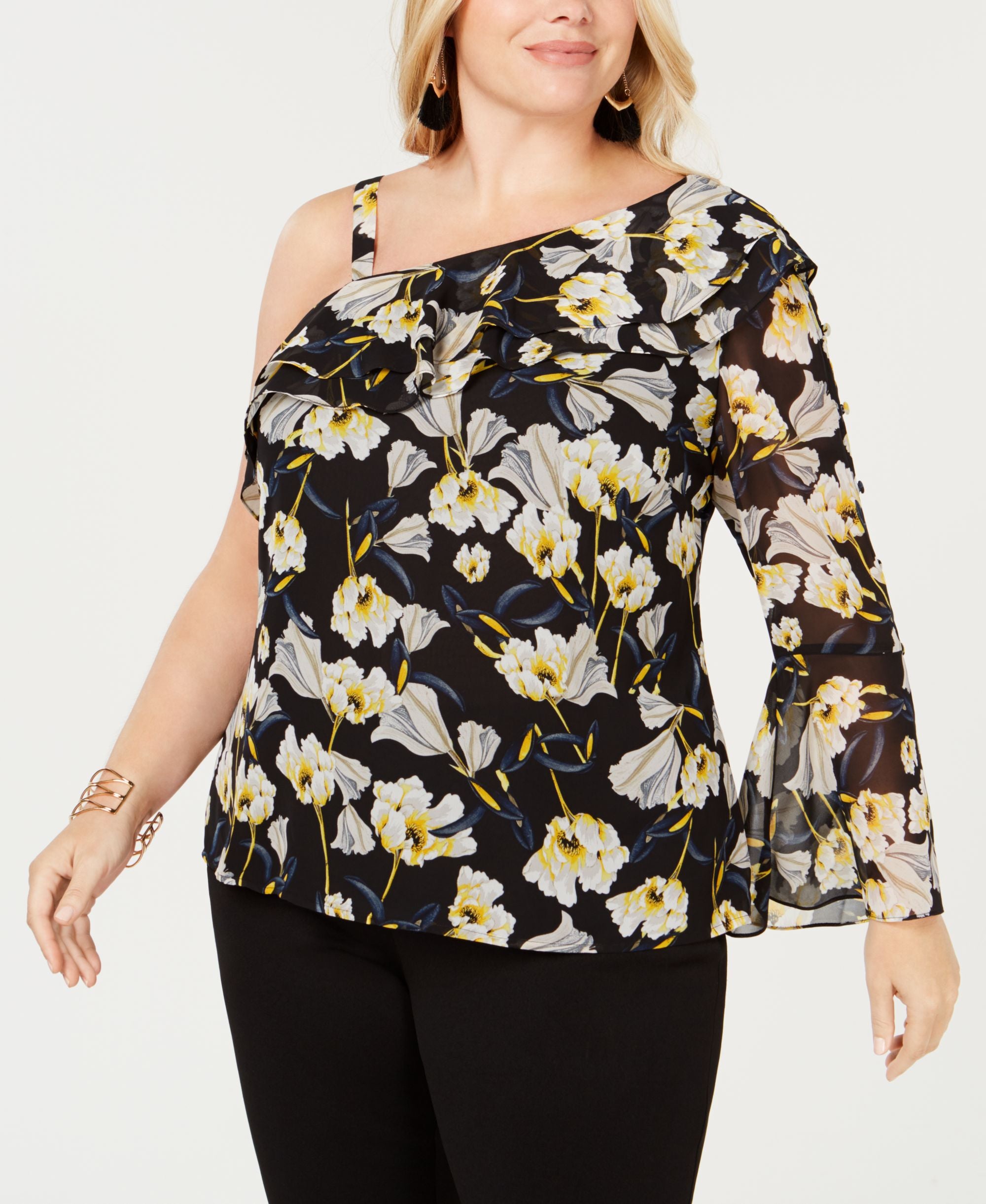 Plus Size One Shoulder Top