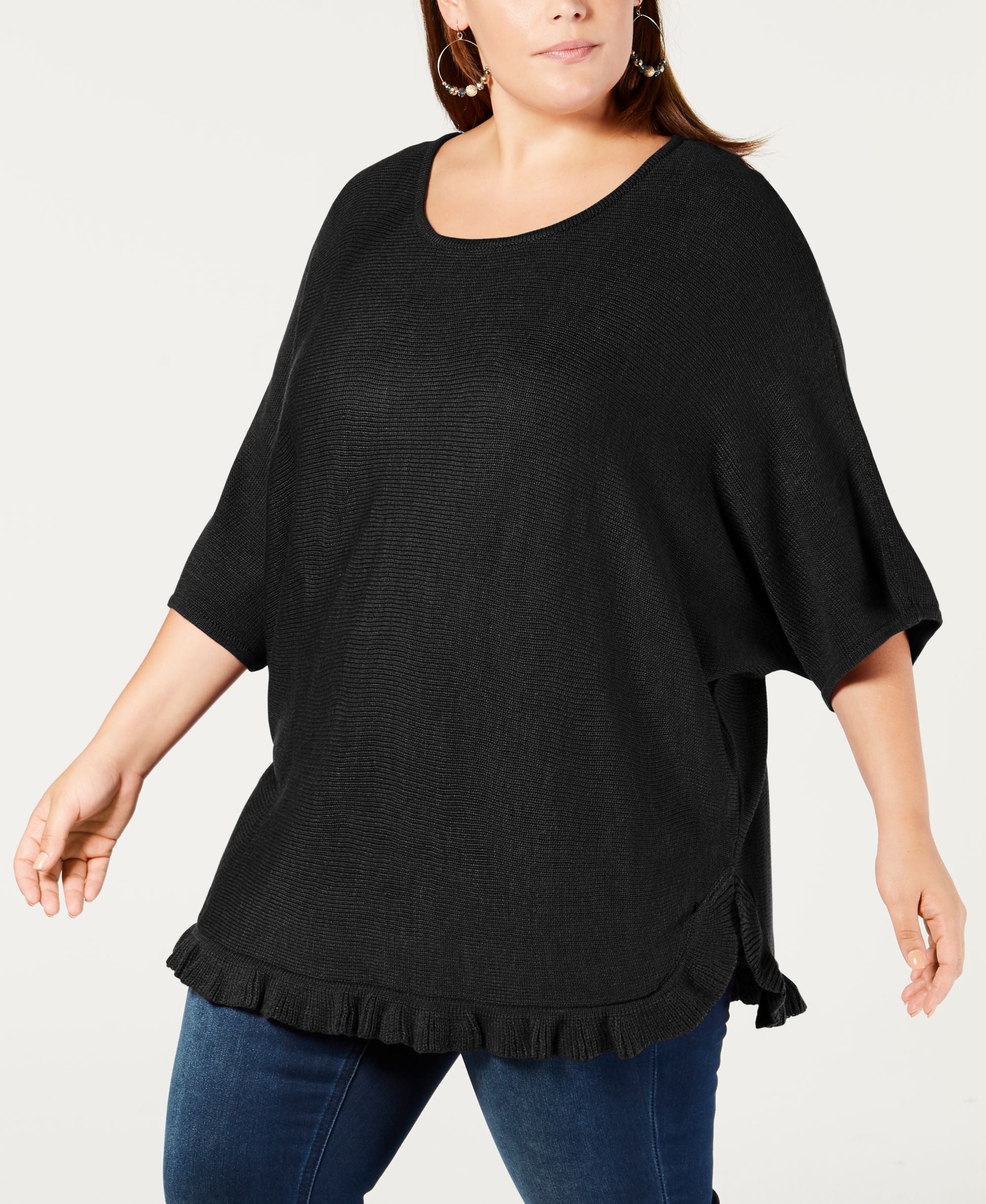 NY Collection Plus Size Ruffled Sweater