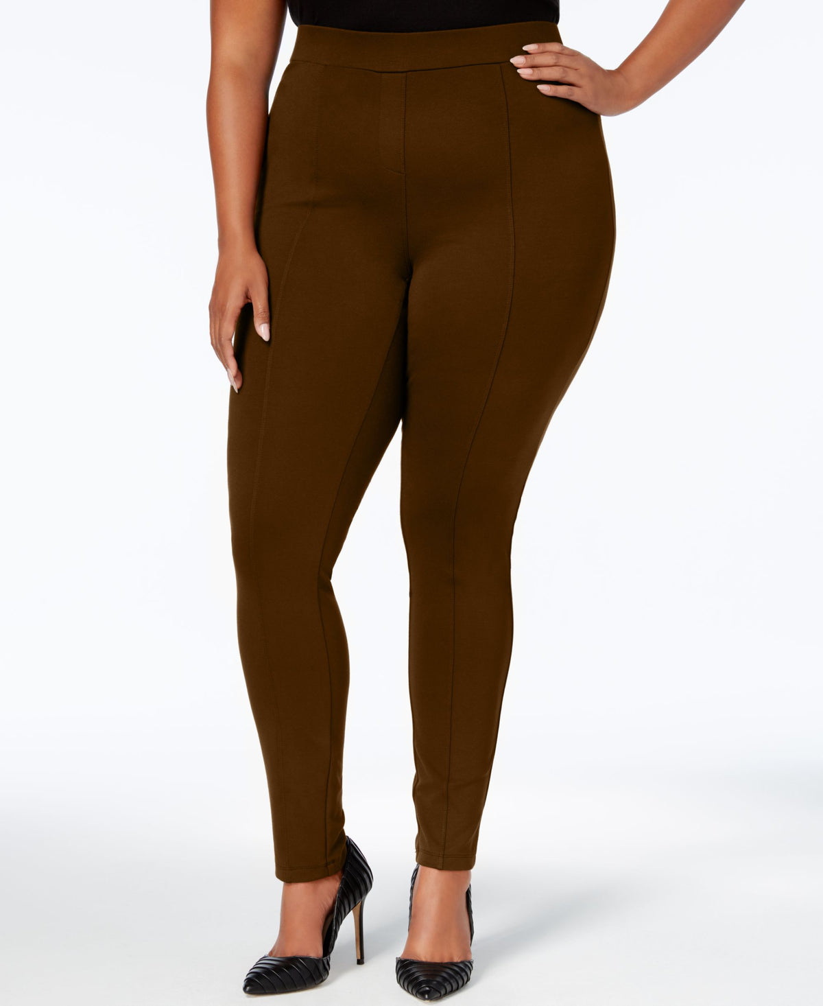 Plus Size Seamed Ponte Leggings