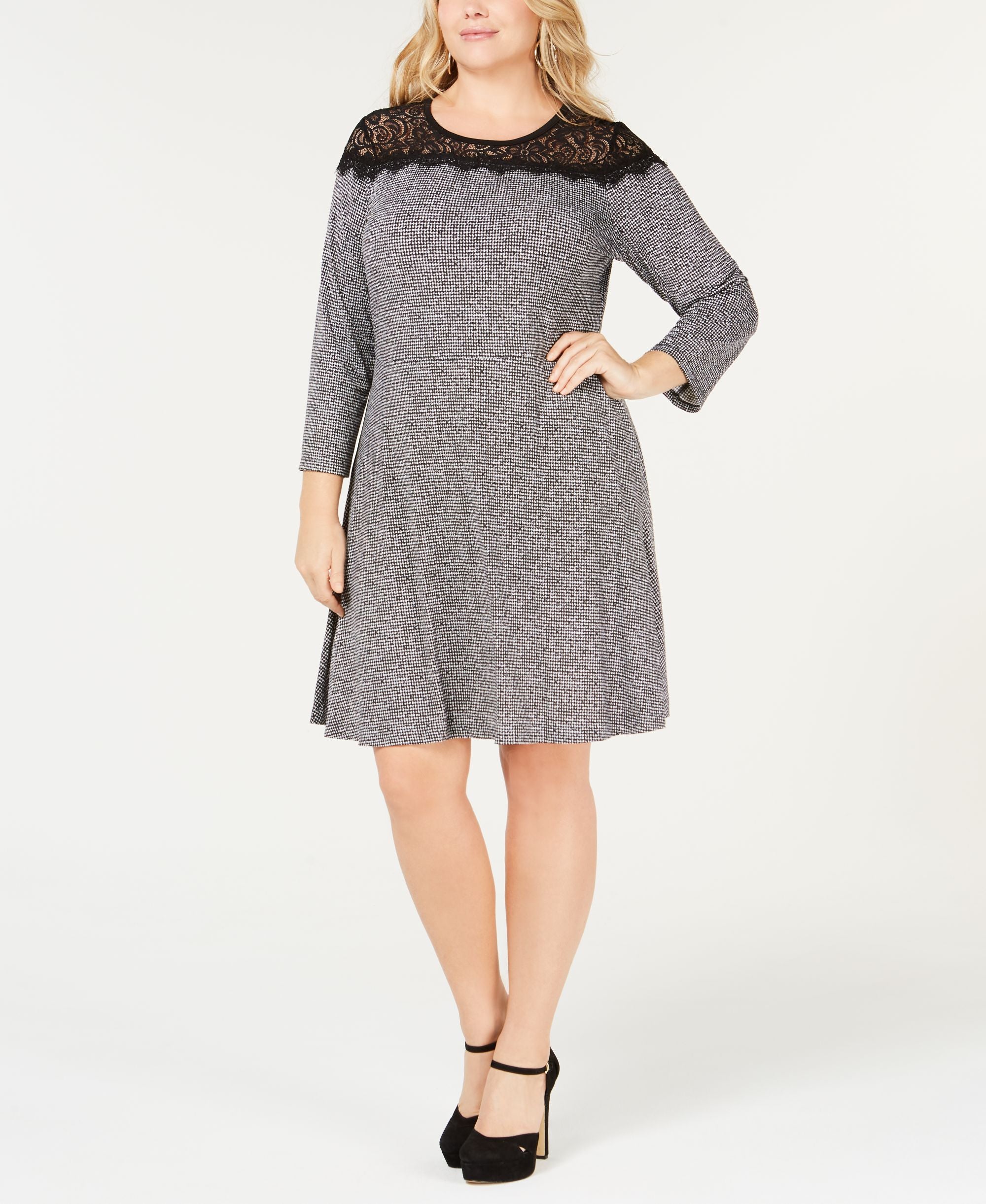 Michael Michael Kors Plus Size Tweed Lace Dress