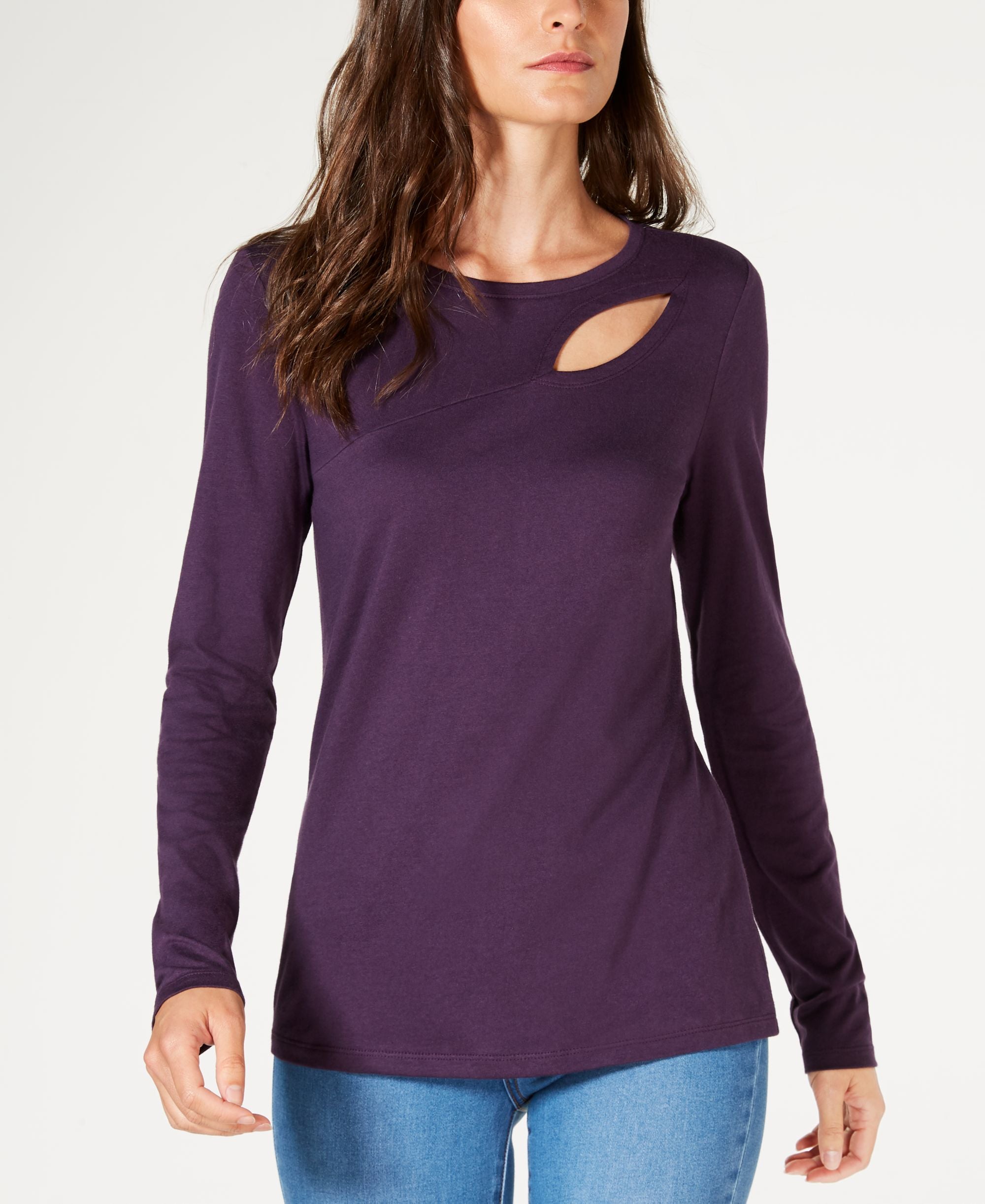 Cutout Long Sleeve T-Shirt