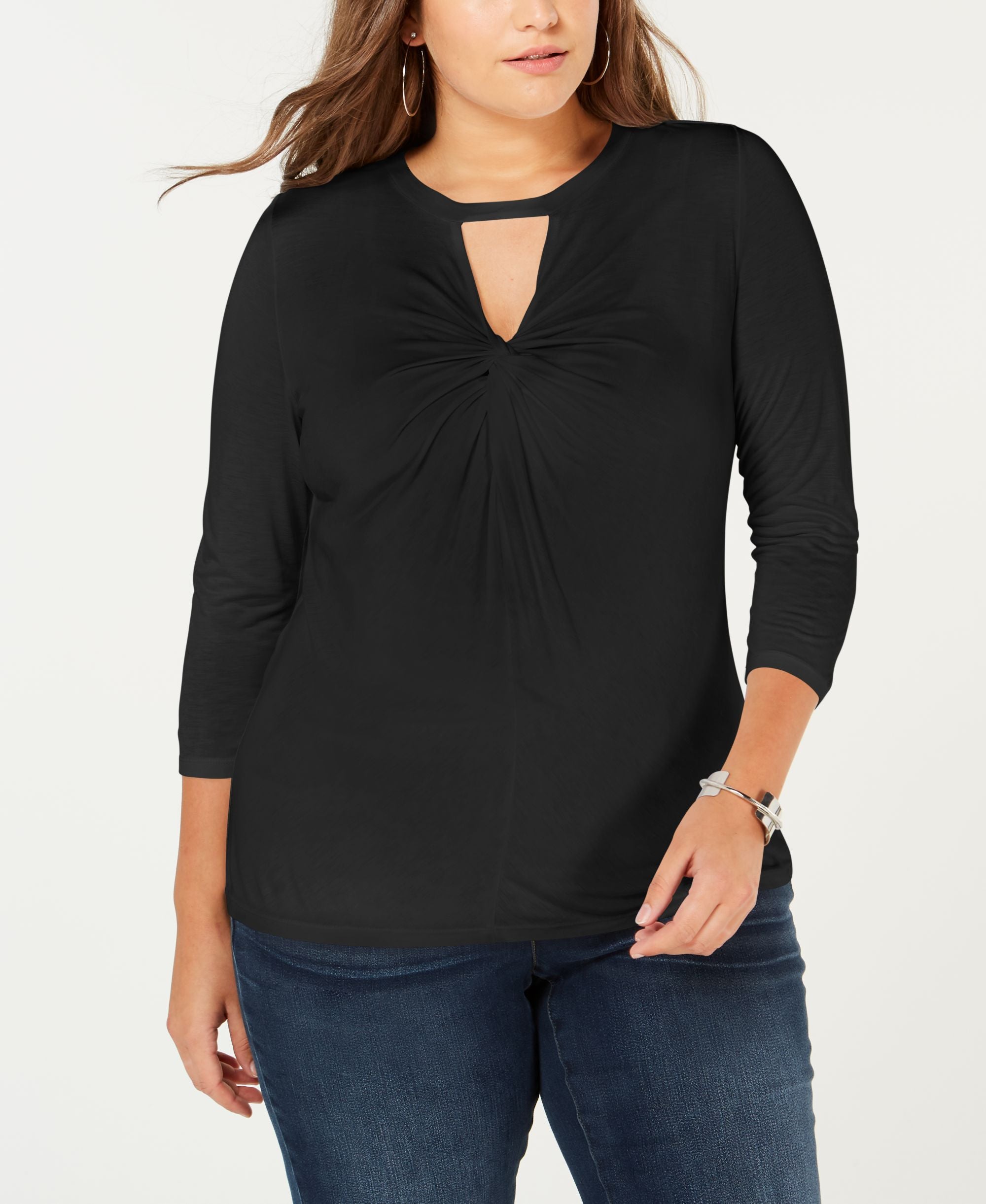 Plus Size Twist Front Top