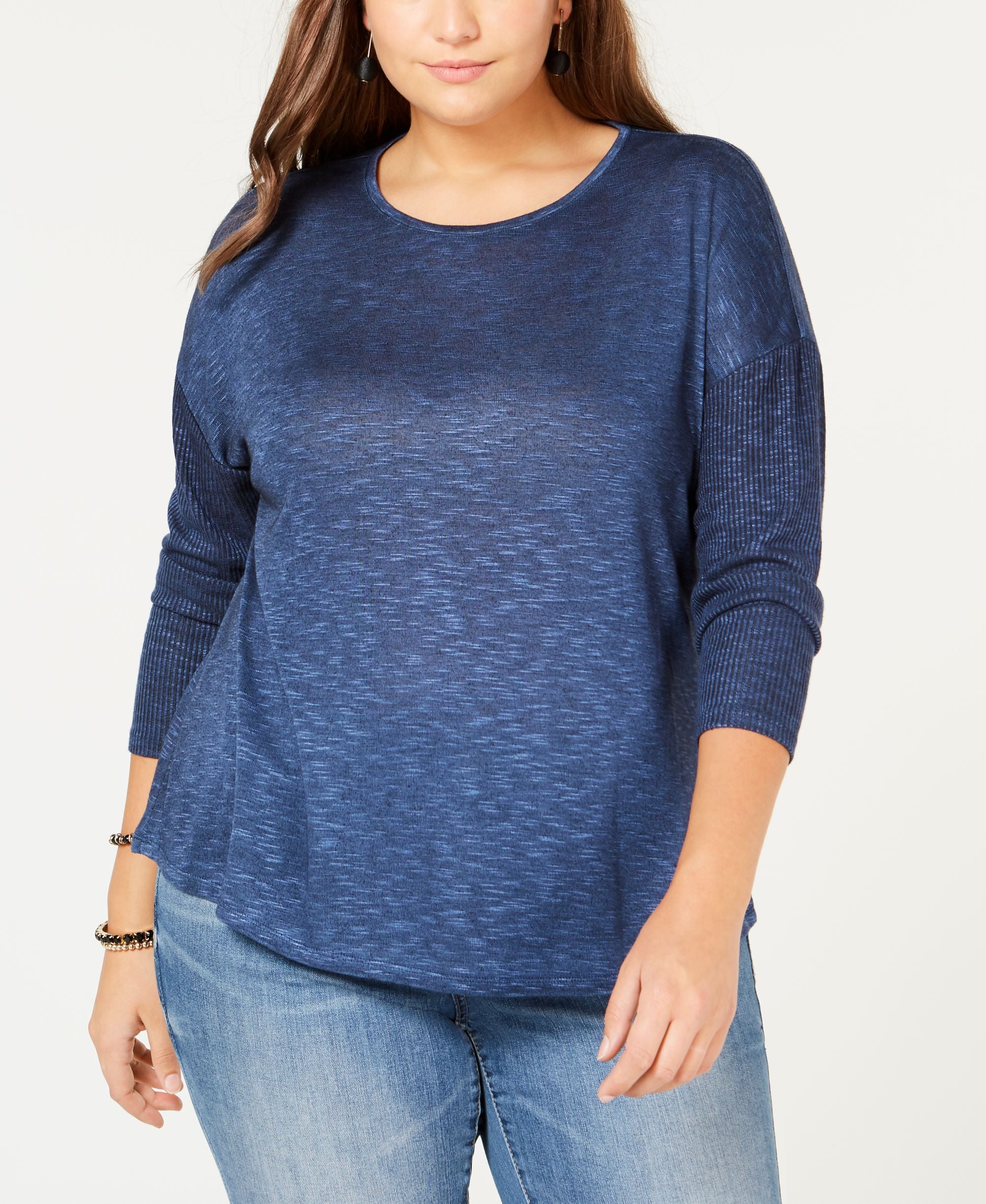 Plus Size Mixed Media Top