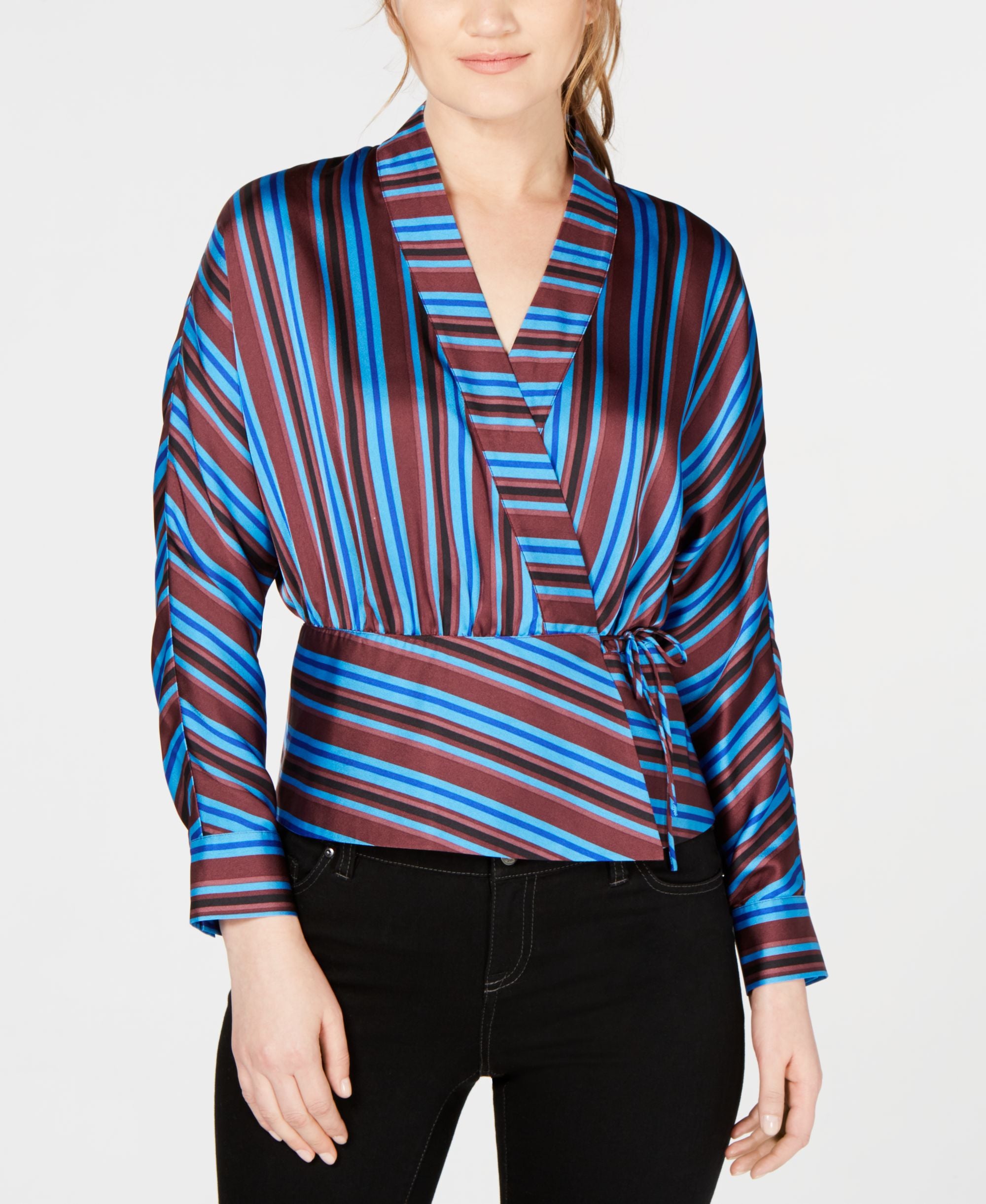 Striped Wrap Top