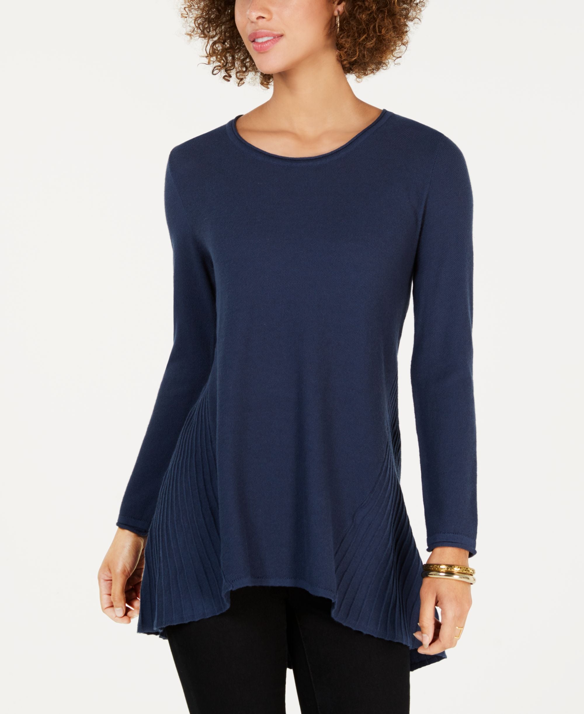 Style & Co Petite Handkerchief Hem Sweater