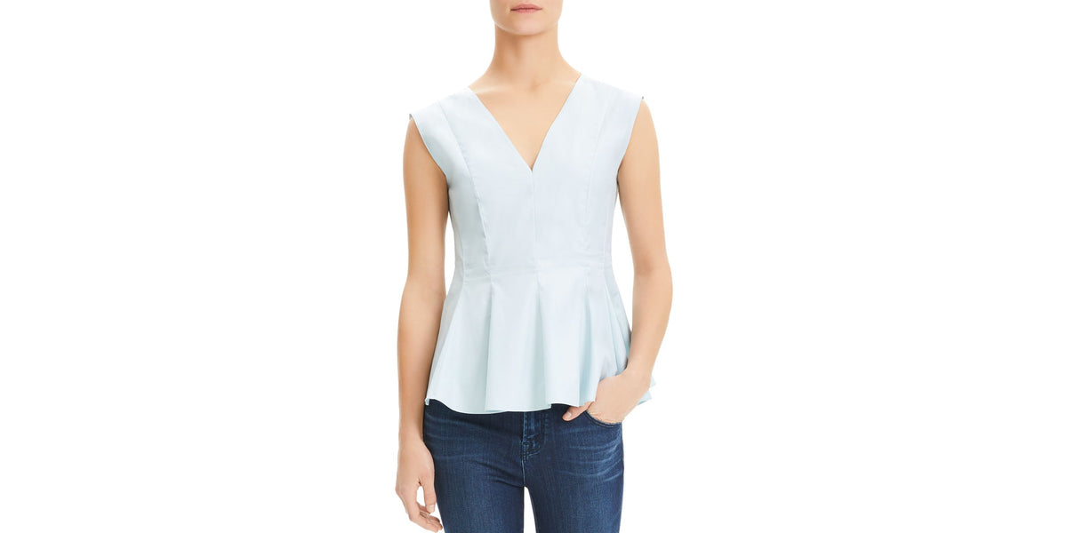 Women's Theory Perfect Cotton Peplum Blouse