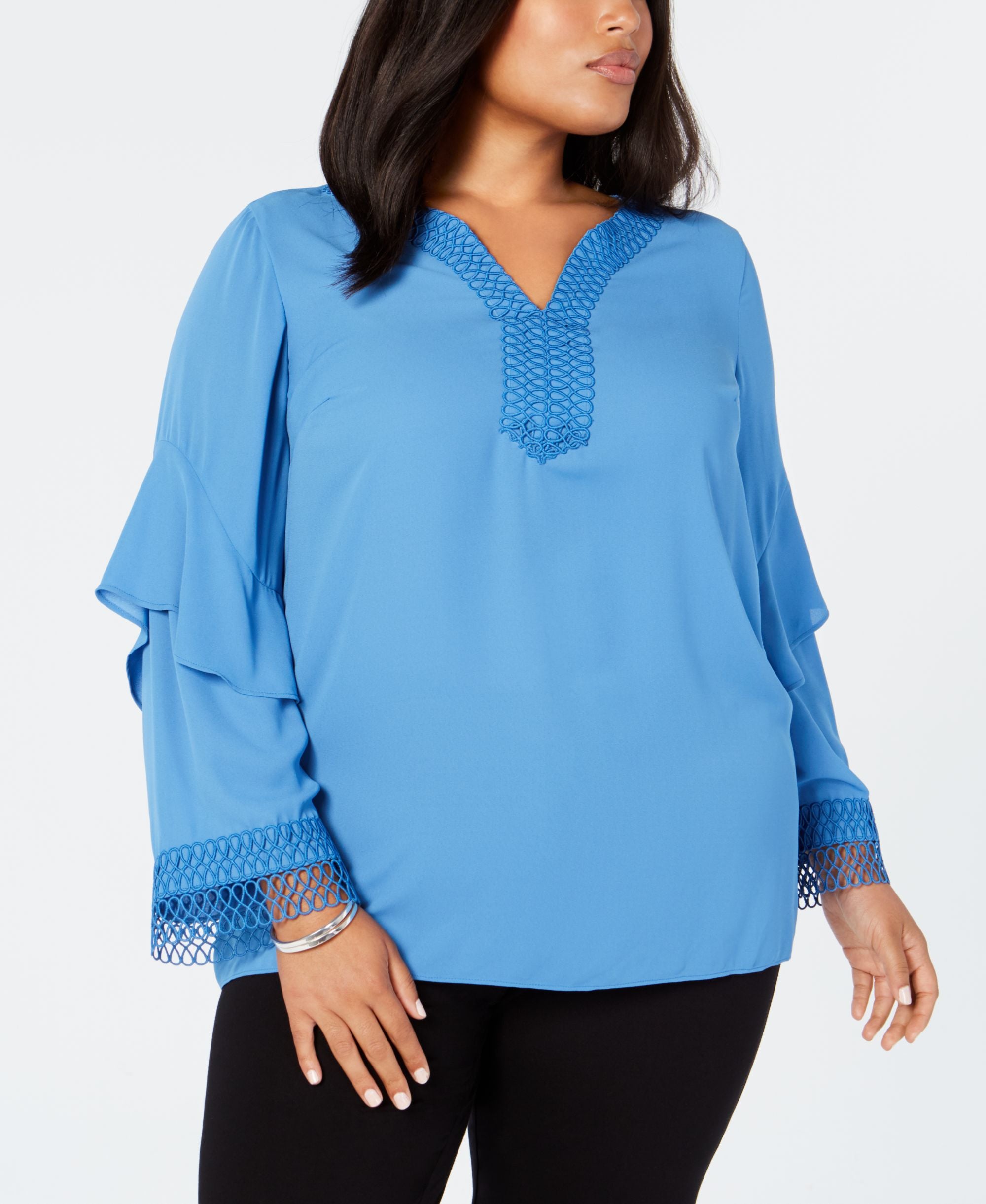 Plus Size Crochet-Trim Top
