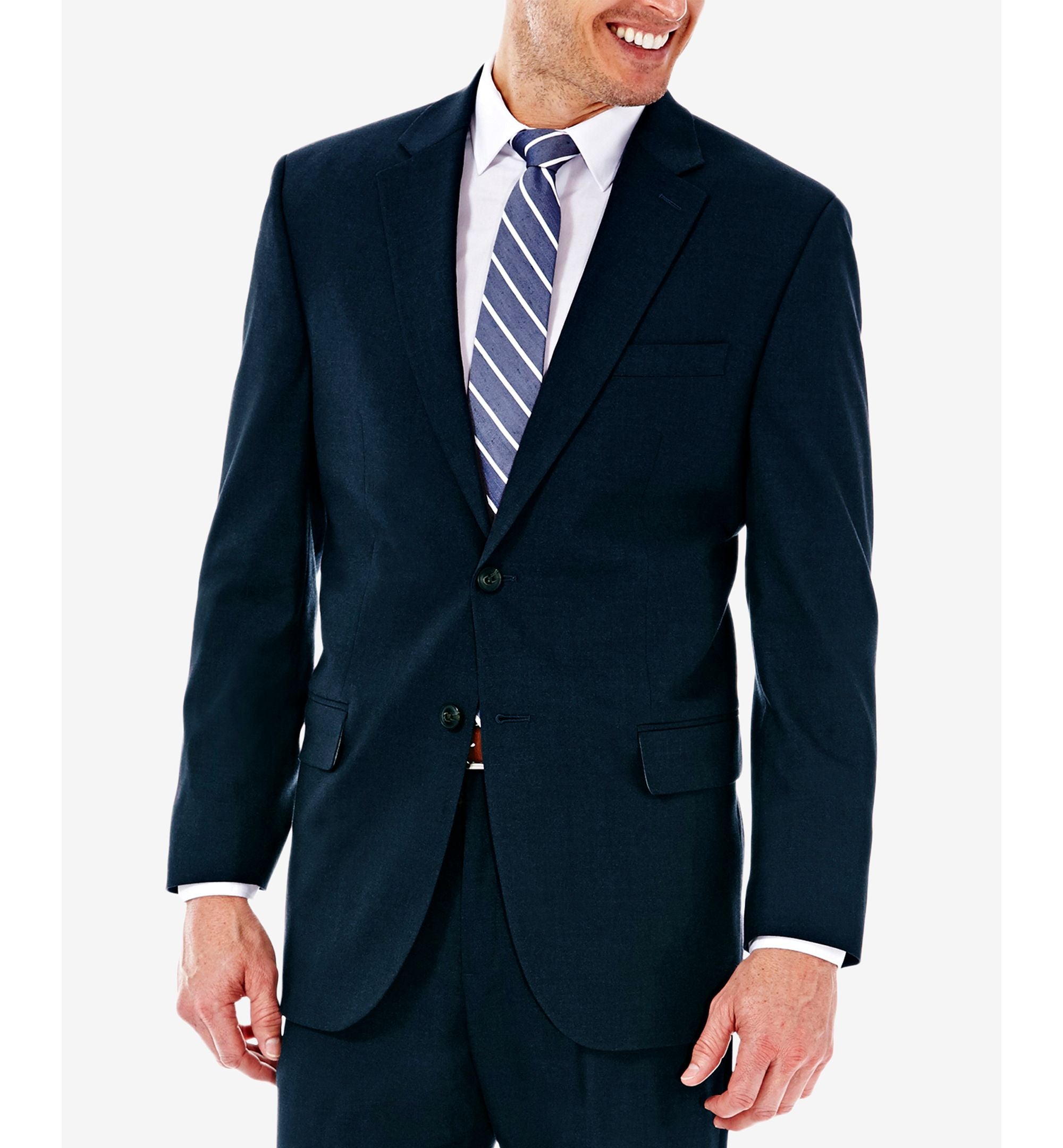 J.M. Men�s Classic/Regular Fit Stretch Sharkskin Suit Jacket