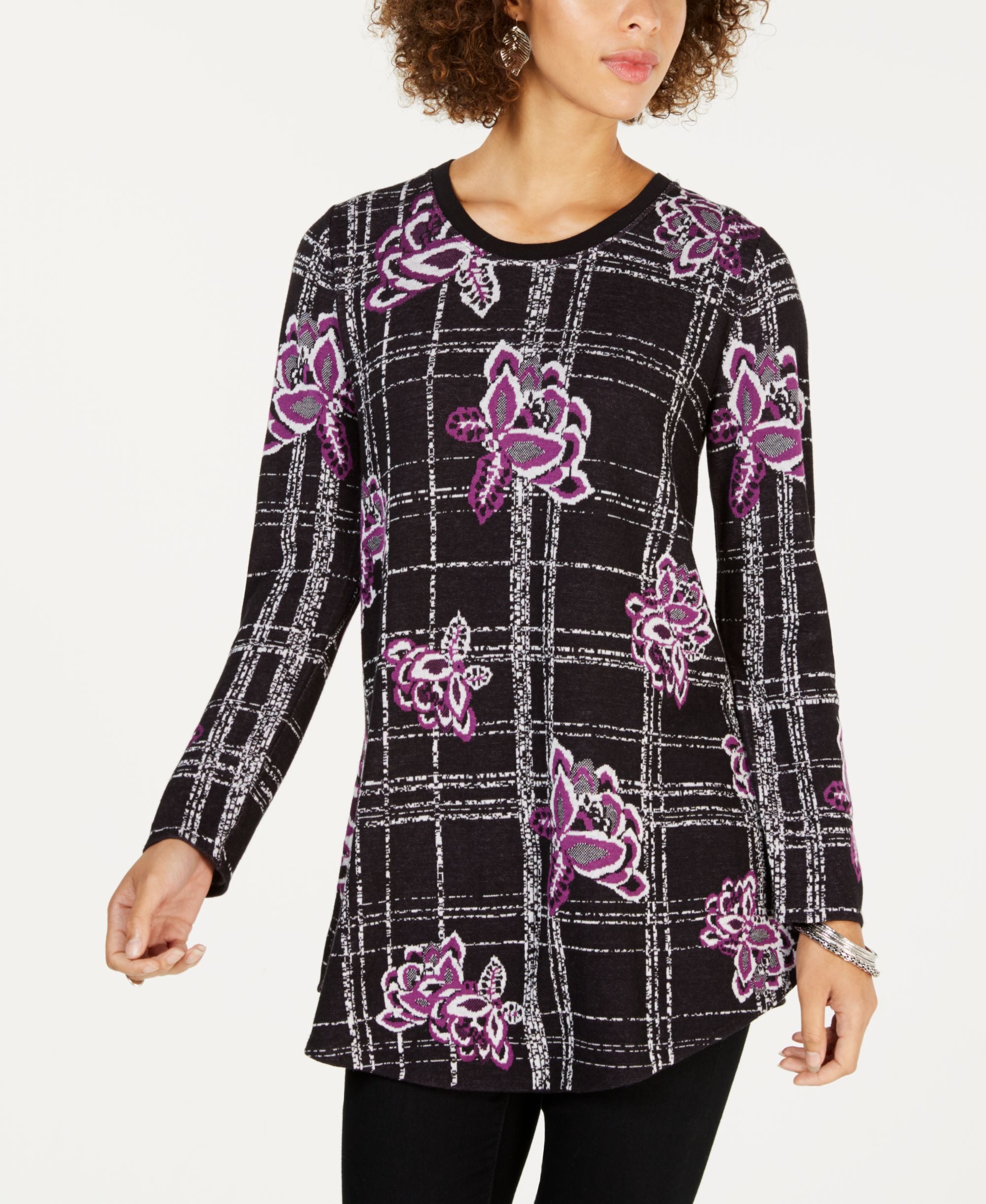 Style & Co Patterned Jacquard Sweater