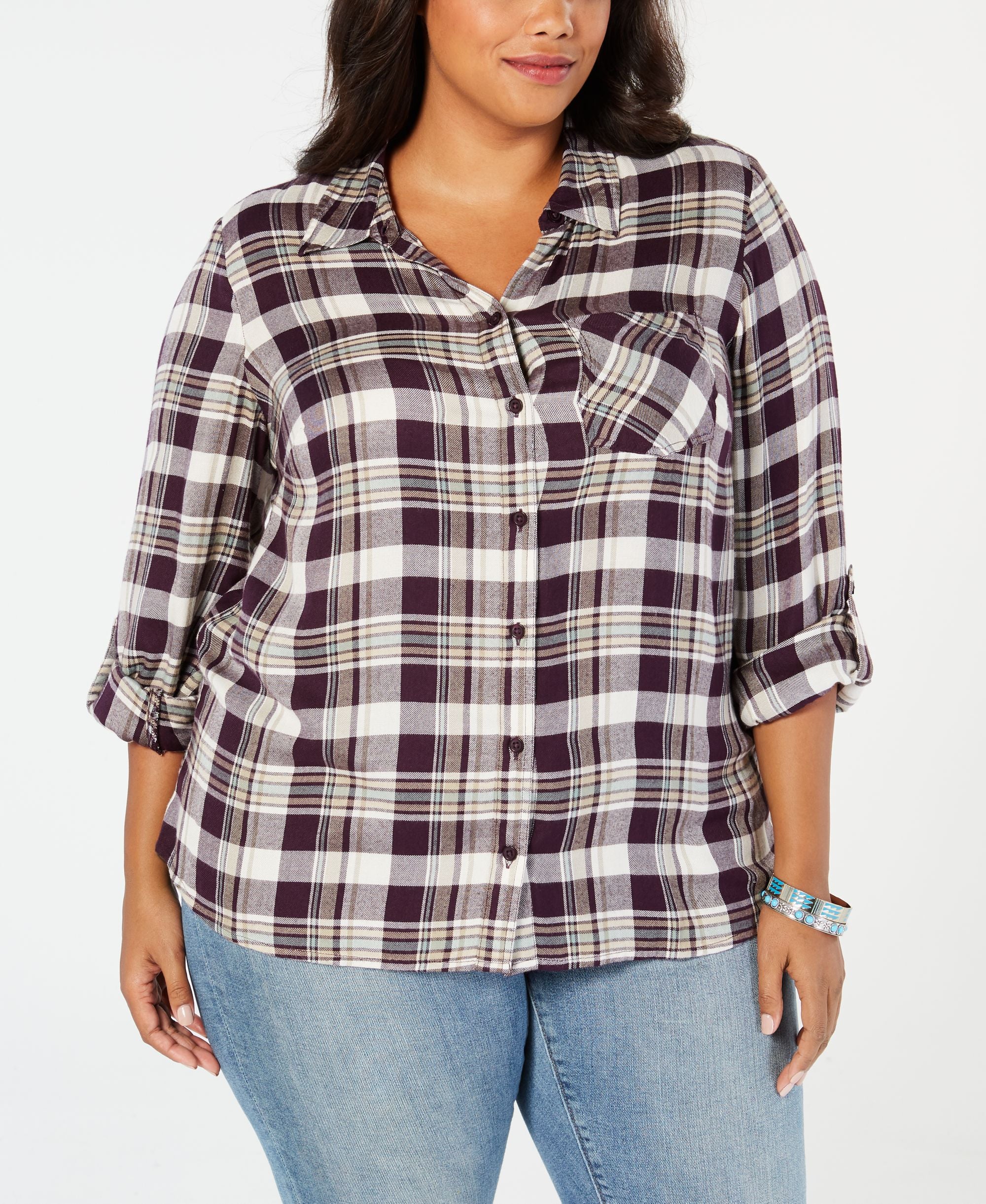 Plus Size Plaid Shirt