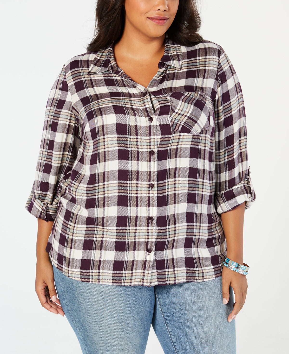 Plus Size Plaid Shirt