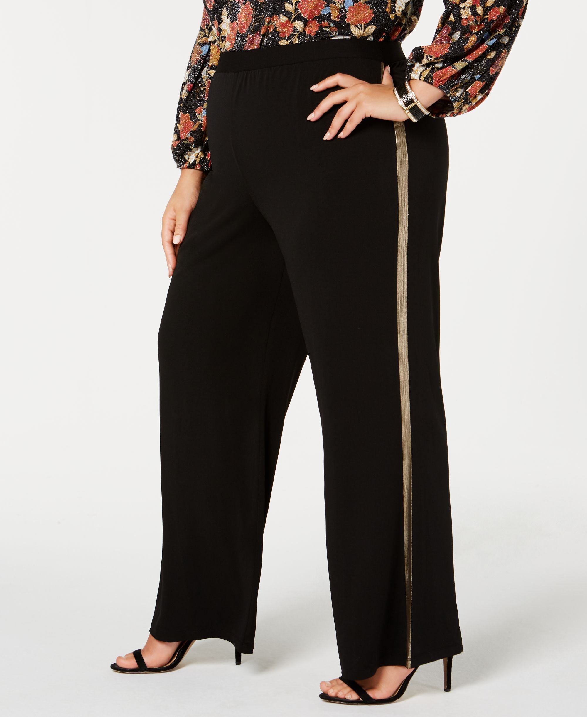 Plus Size Metallic-Stripe Pants, Plus Size & Petite Plus Size