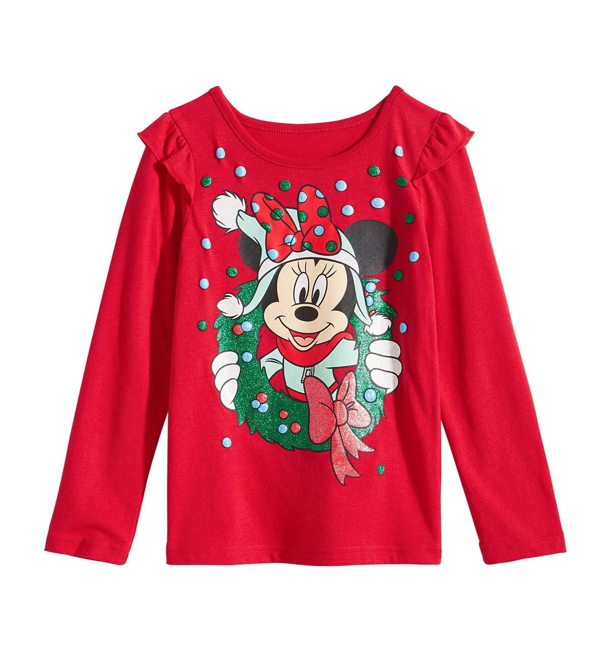 Disney Little Girls Minnie Mouse Wreath T-Shirt