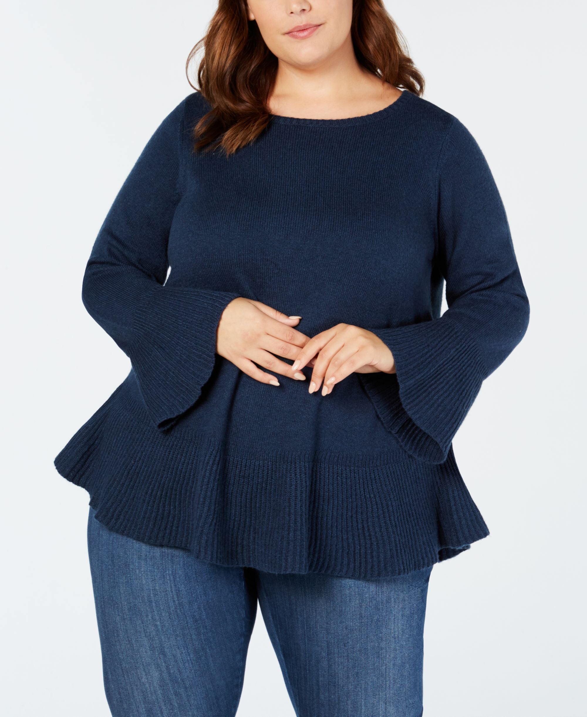 Plus Size Ruffled Sweater